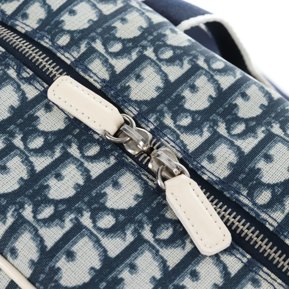 Christian Dior Vintage Girly Boston Diorissimo Canvas Navy Canvas Handbag (Pre-Owned)