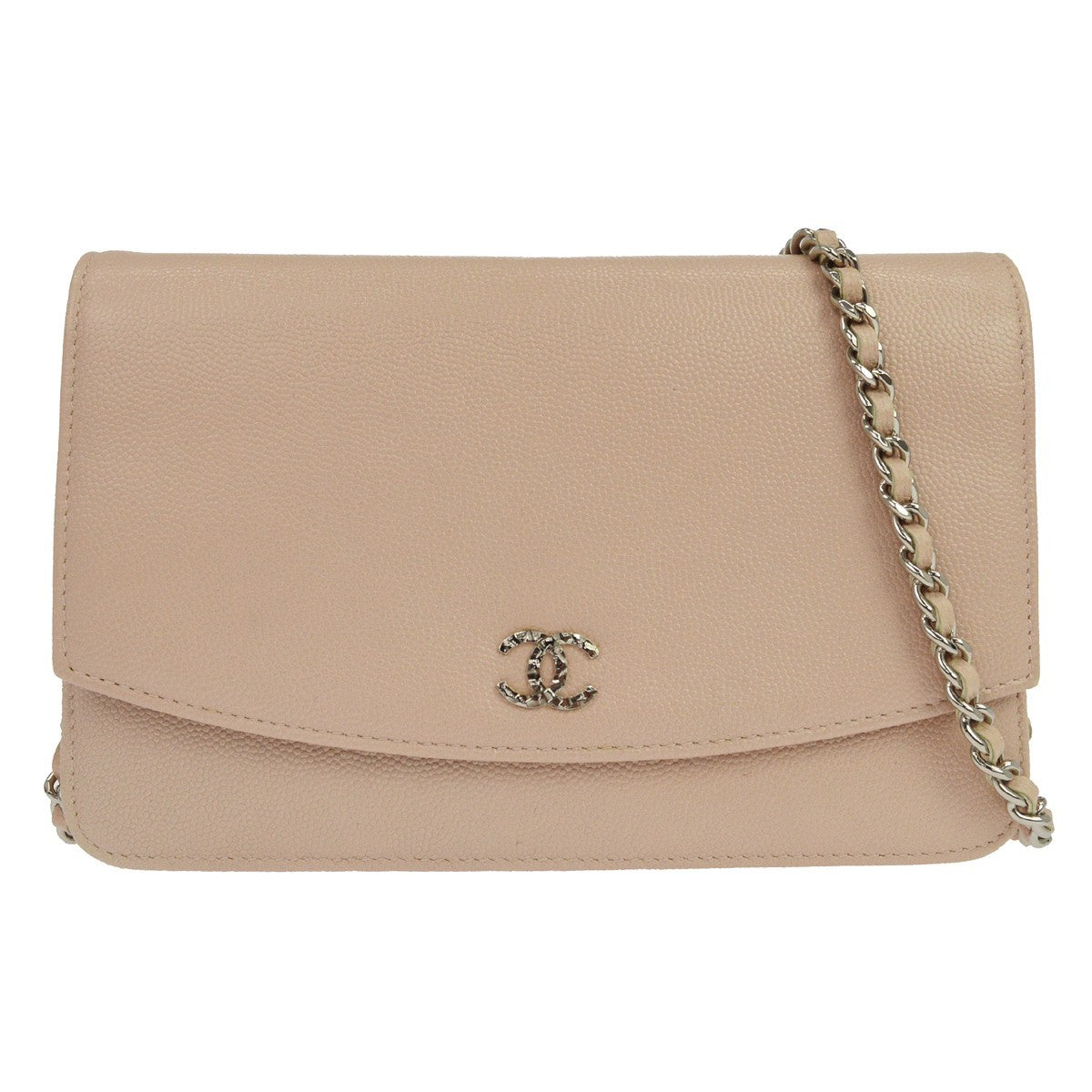 Chanel Wallet On Chain Leather Neutral Leather Wallets Accessory (Pre-Owned)