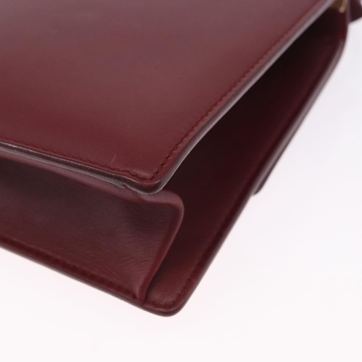 Salvatore Ferragamo Aileen Leather Burgundy Leather Shoulder Bag Bag (Pre-Owned)