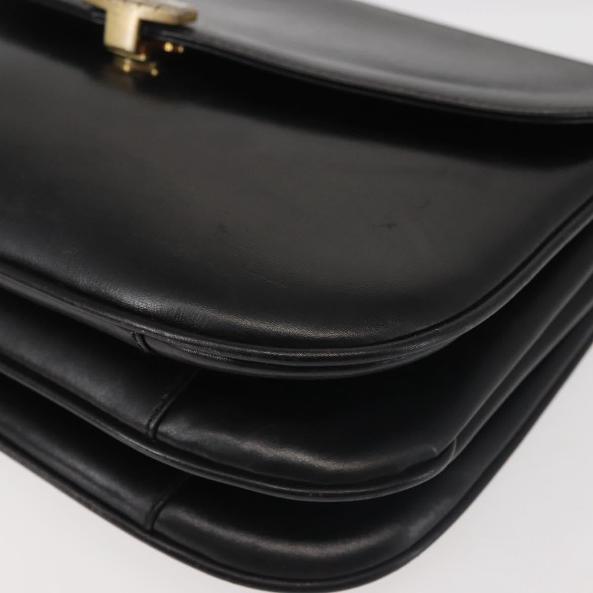 Bally Vintage Leather Black Leather Shoulder Bag Bag (Pre-Owned)