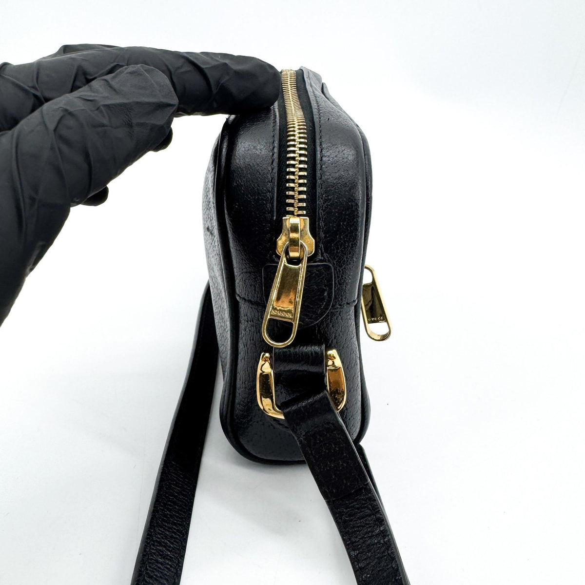 Gucci Ophidia Suede Black Leather Briefcase Bag (Pre-Owned)