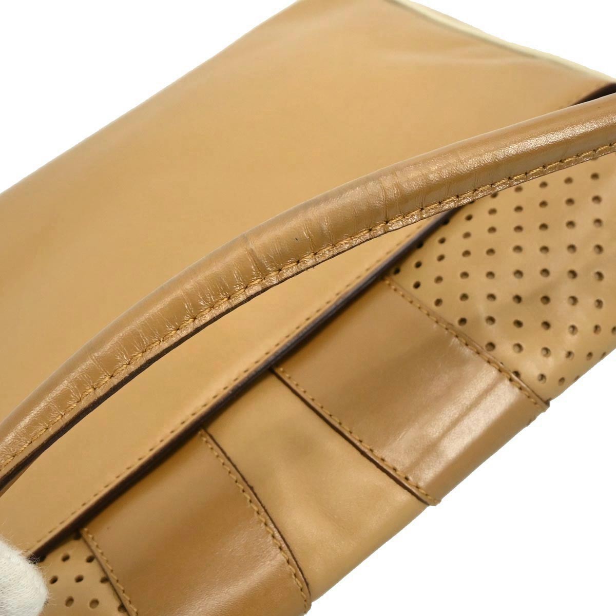 Prada Vitello Drive Leather Brown Leather Handbag (Pre-Owned)