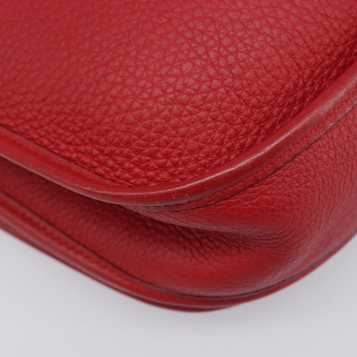Hermes Evelyne Bag Gen Iii Clemence Red Leather Shoulder Bag Bag (Pre-Owned)