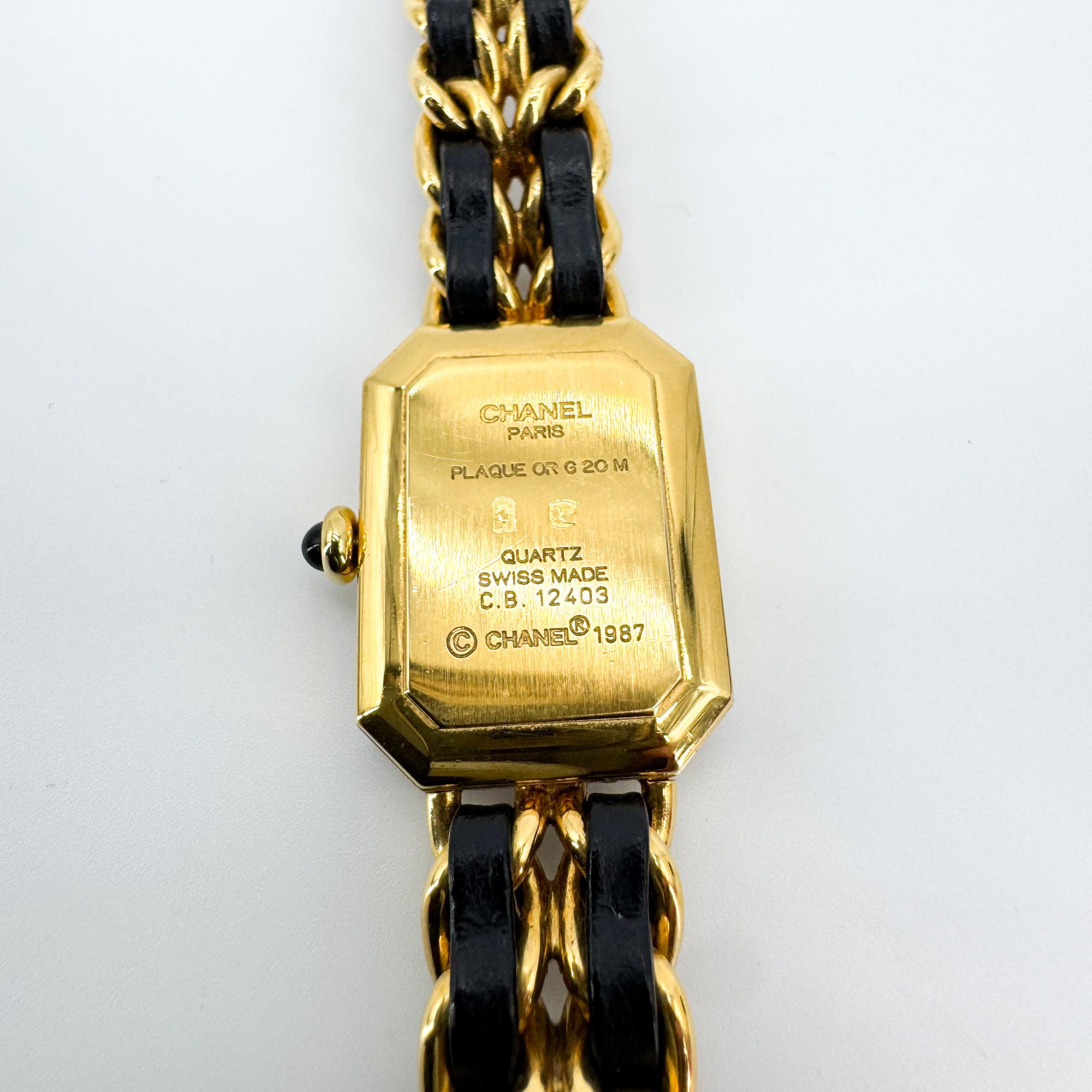 Chanel Premiere Rock Quartz Plated Metal And Leather Watch (Pre-Owned)