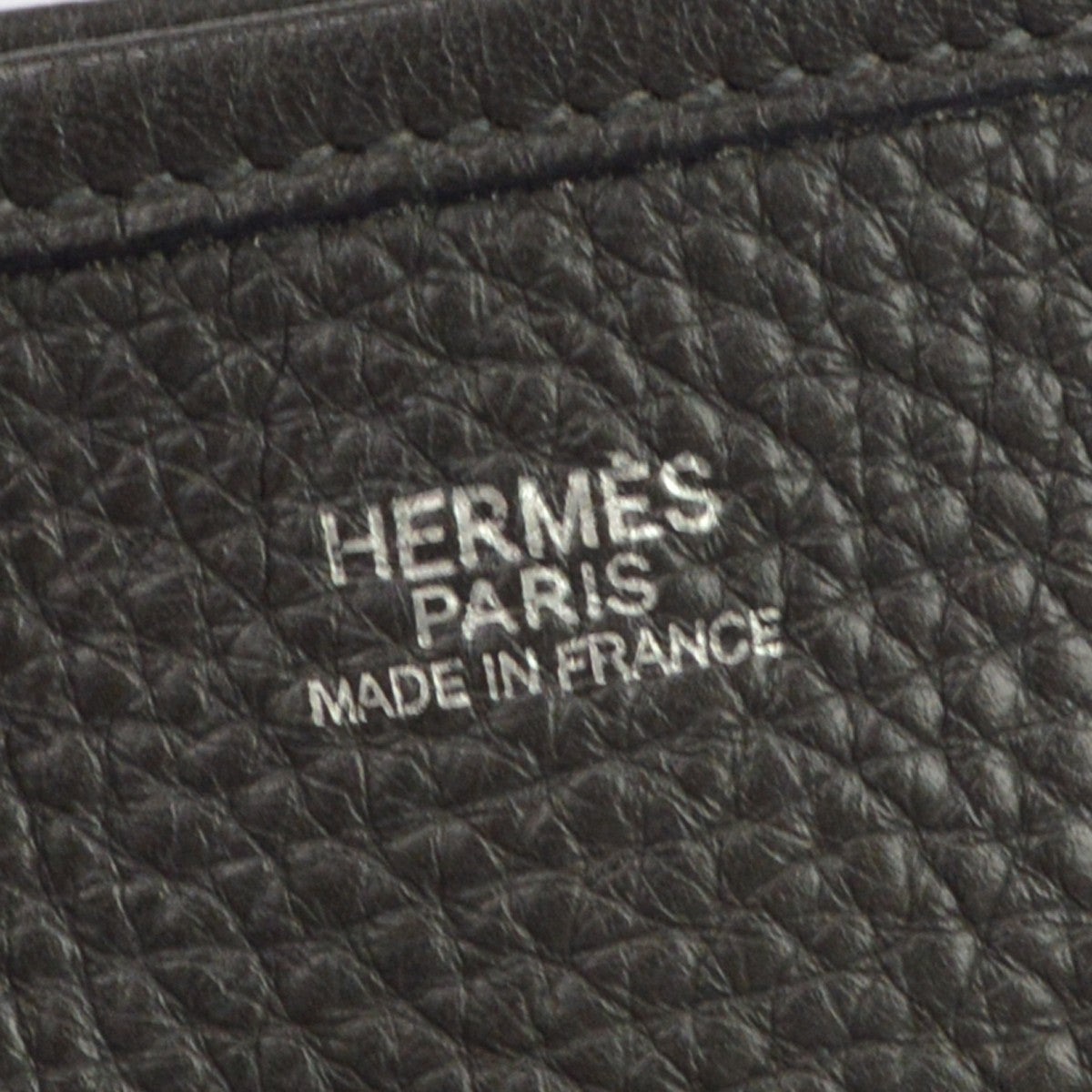 Hermes Evelyne Bag Gen Ii Clemence Gray Leather Handbag (Pre-Owned)