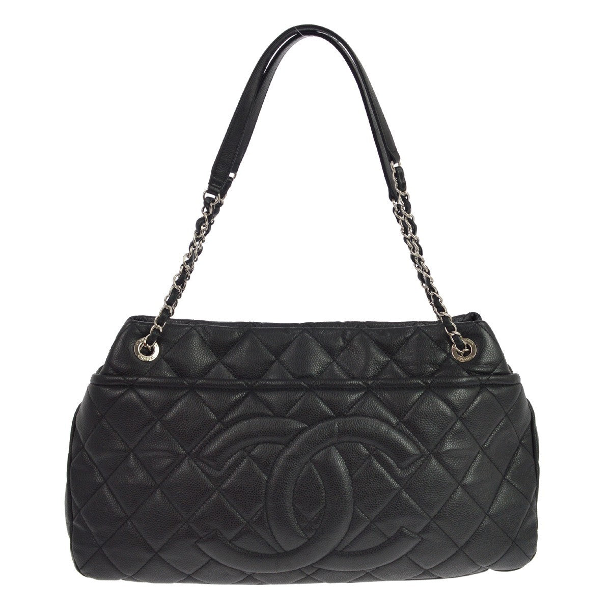 Chanel Timeless Cc Soft Quilted Caviar Black Leather Tote Bag Bag (Pre-Owned)