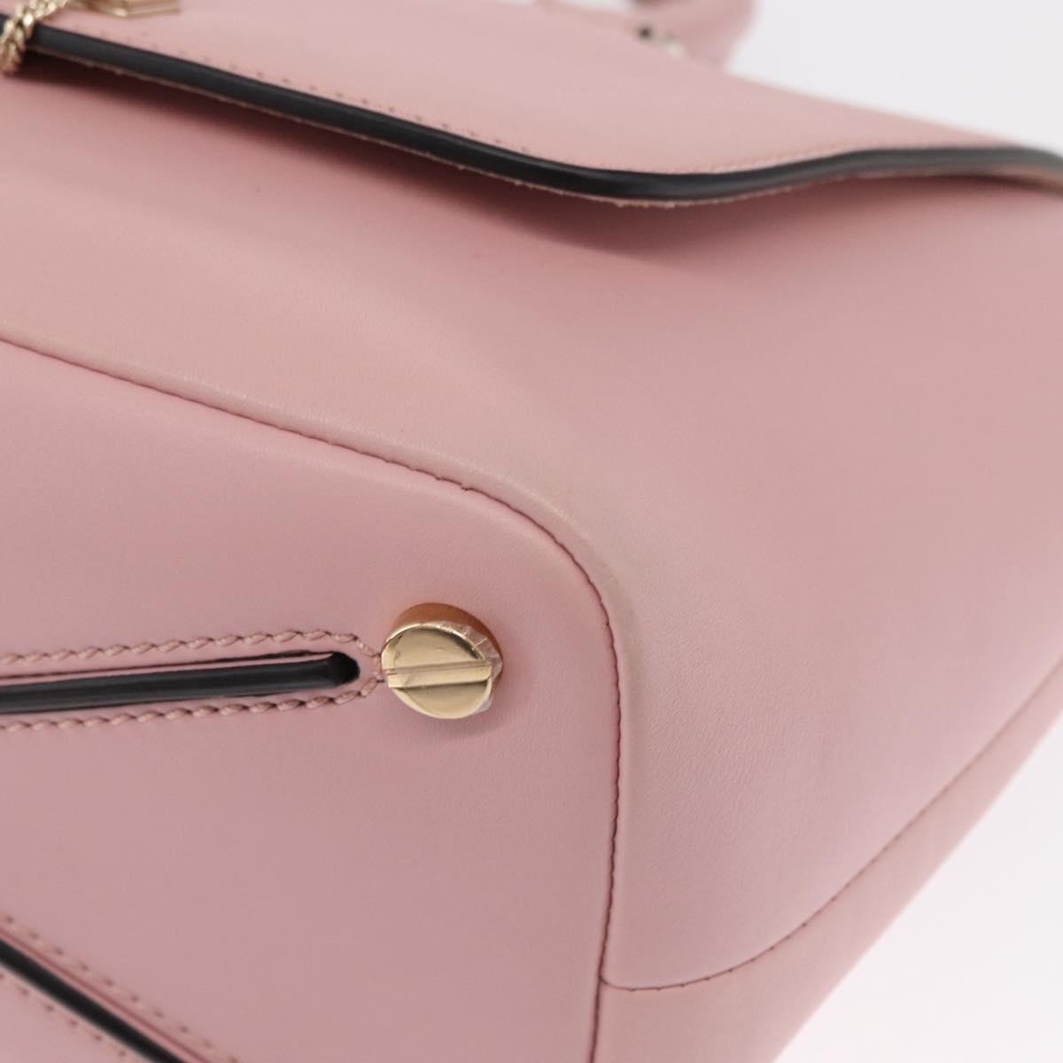 Valentino Garavani Demilune Flap Satchel Leather Pink Leather Handbag (Pre-Owned)