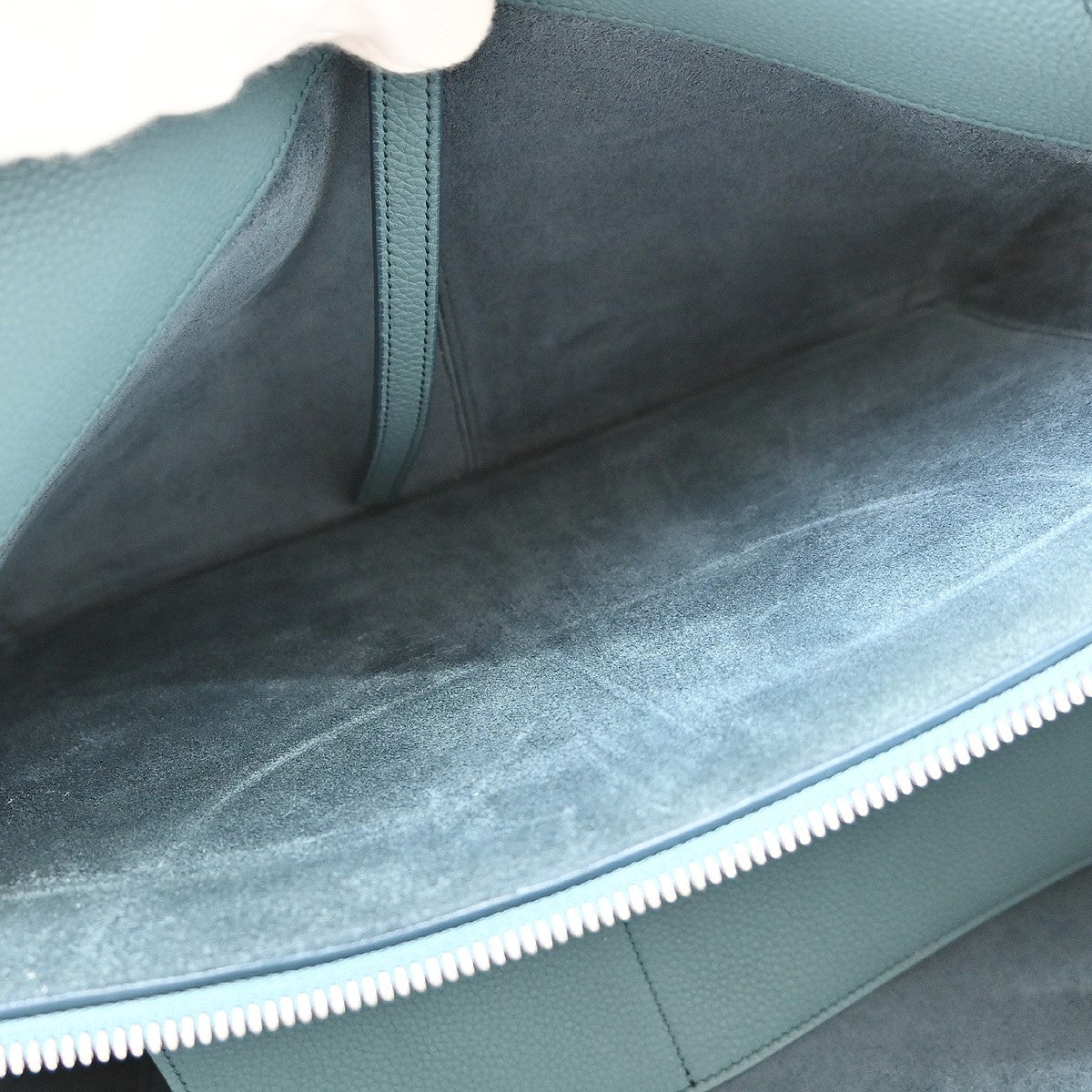 Celine Tri-Fold Grained Calfskin Blue Leather Shoulder Bag Bag (Pre-Owned)