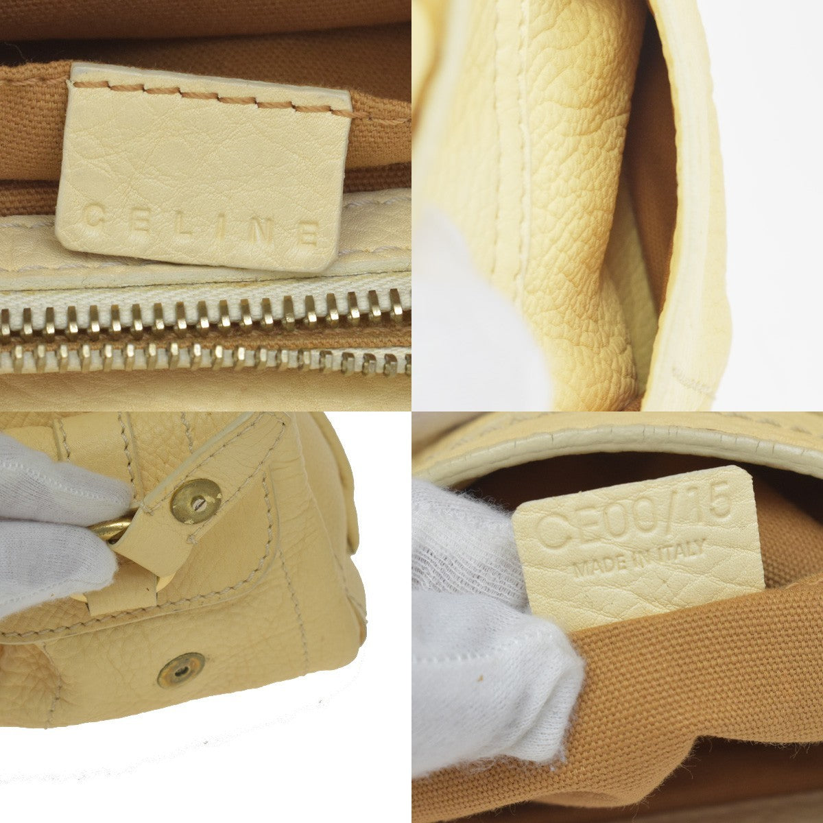 Celine Boogie Satchel Leather Yellow Leather Handbag (Pre-Owned)