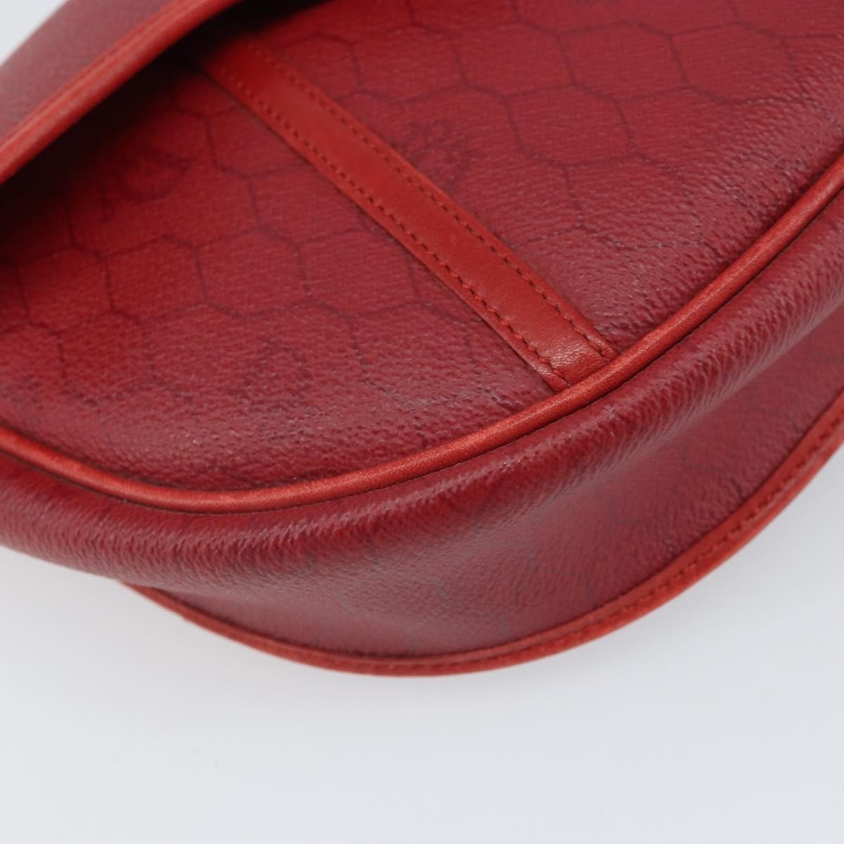 Christian Dior Vintage Honeycomb Flap Coated Canvas Red Pvc Shoulder Bag Bag (Pre-Owned)