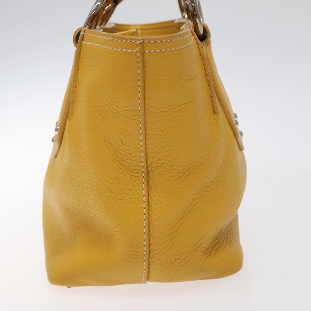 Prada Vintage Leather Yellow Leather Handbag (Pre-Owned)