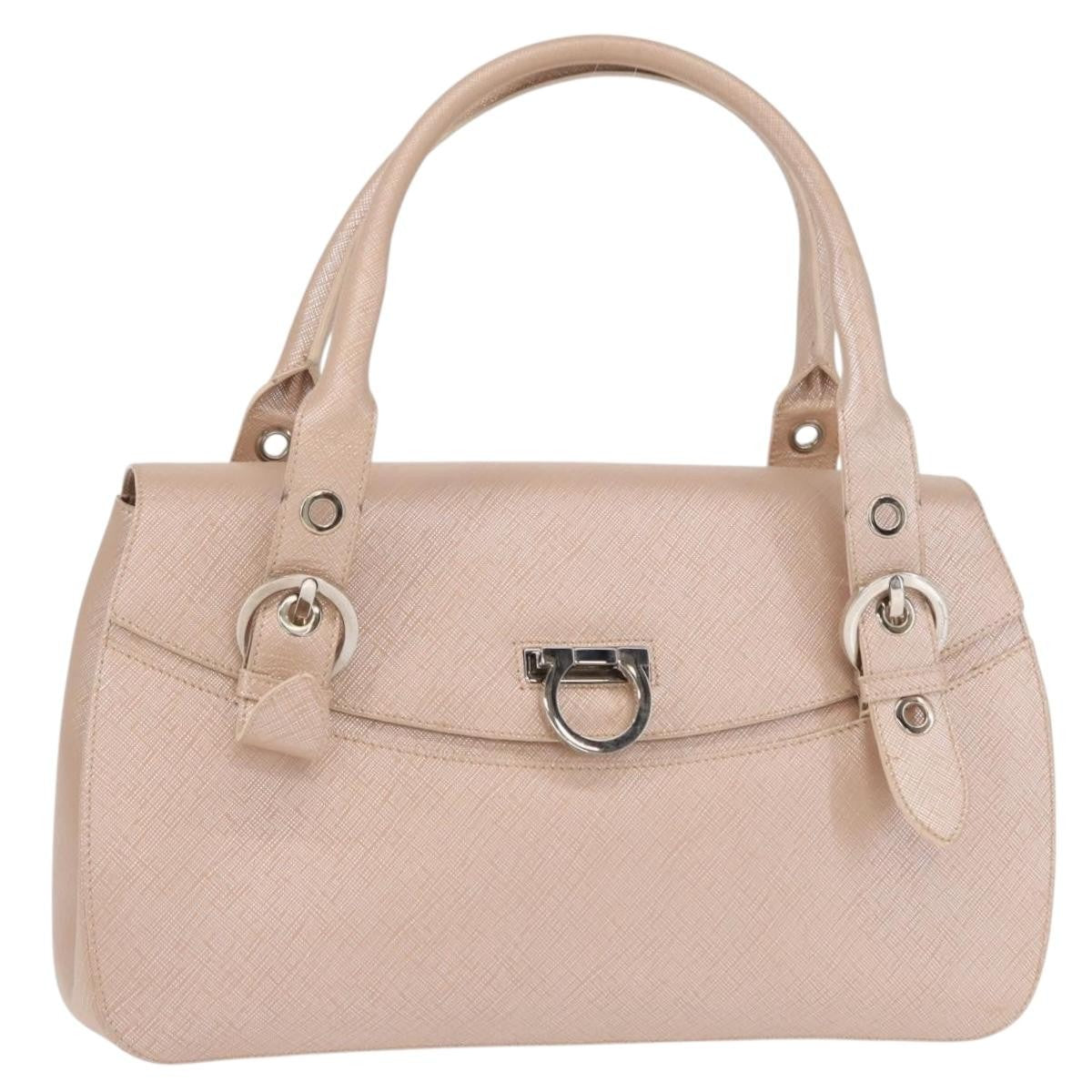 Salvatore Ferragamo Gancini Leather Pink Leather Shoulder Bag Bag (Pre-Owned)
