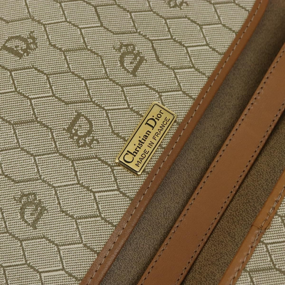 Christian Dior Vintage Honeycomb Clutch Canvas Beige Canvas Clutche & Pouche Bag (Pre-Owned)