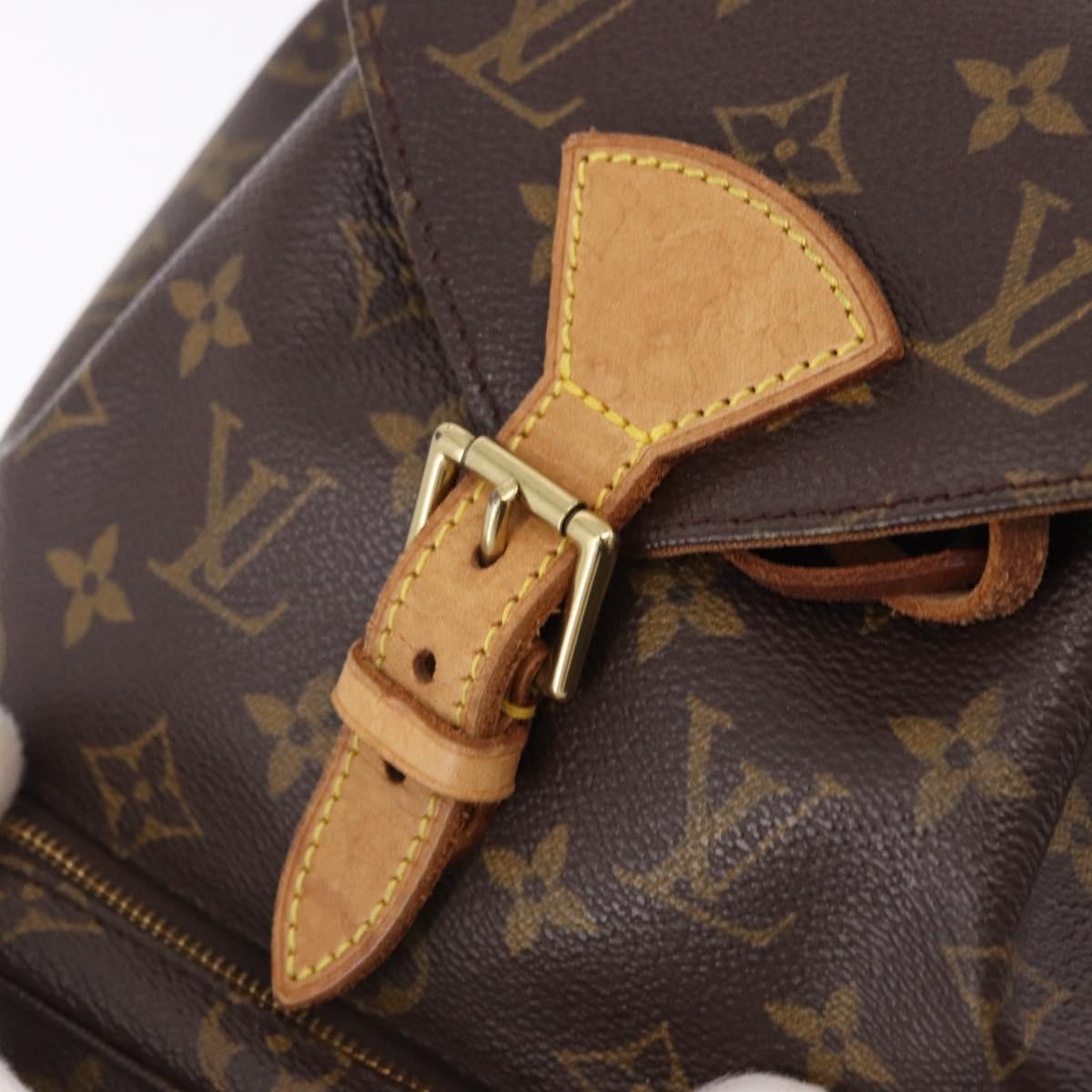 Louis Vuitton Montsouris Monogram Washed Denim Brown Canvas Backpack Bag (Pre-Owned)