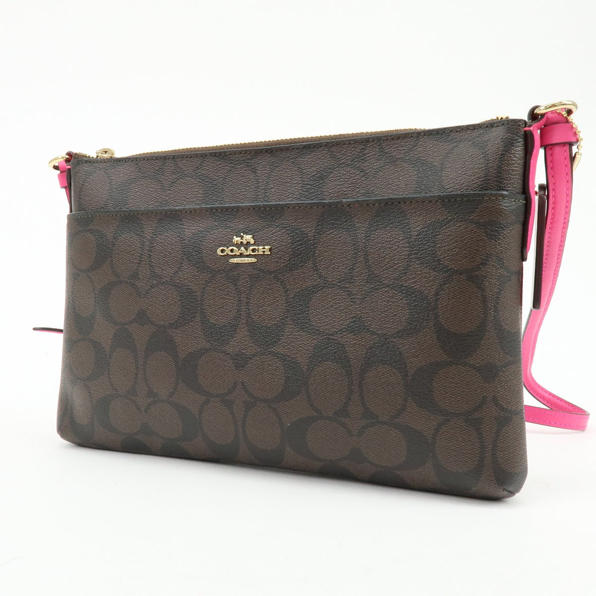Coach Shoulder Canvas Brown Canvas Handbag (Pre-Owned)