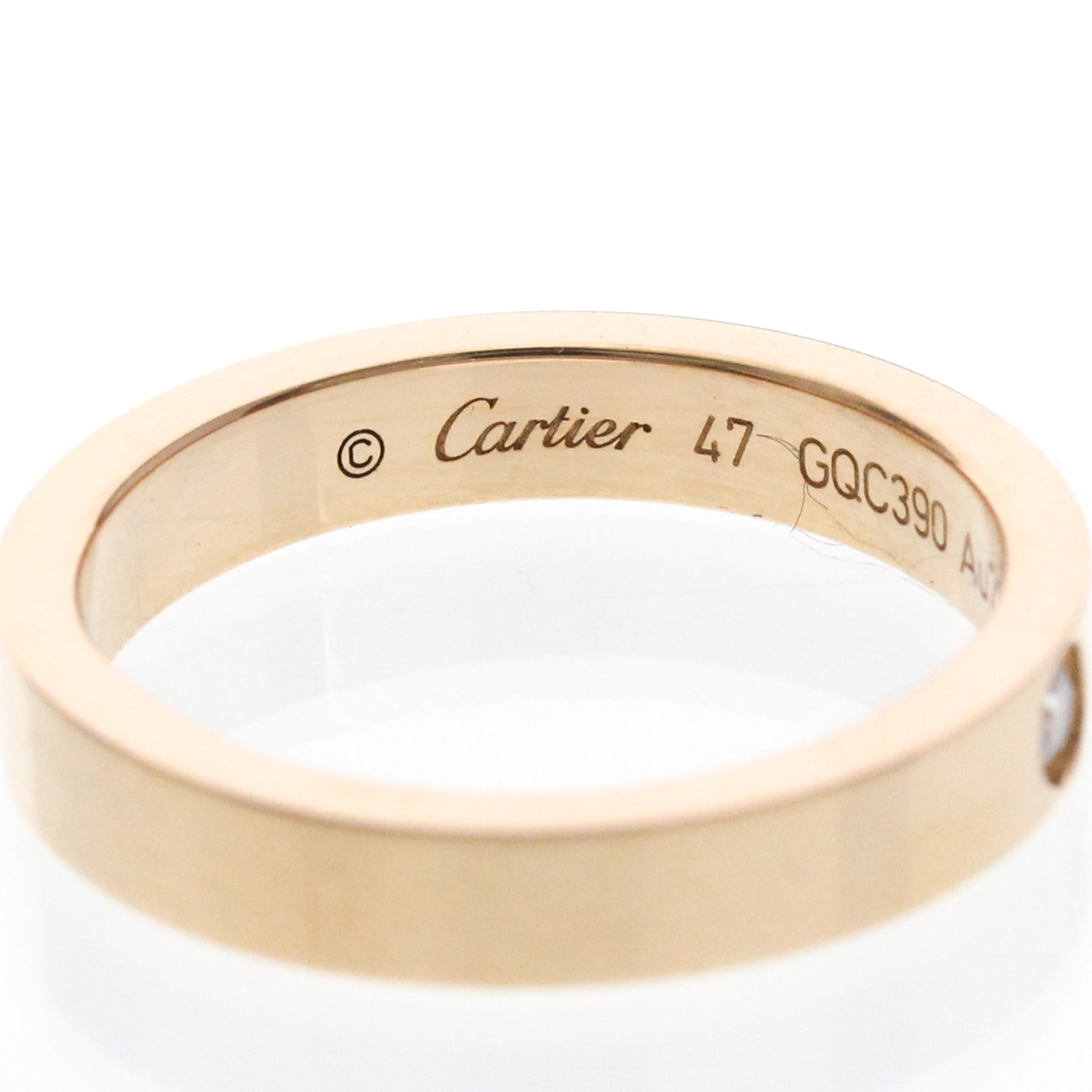Cartier C De Cartier 18K Pink Gold And Diamond Gold Pink_Gold Ring Jewelry (Pre-Owned)