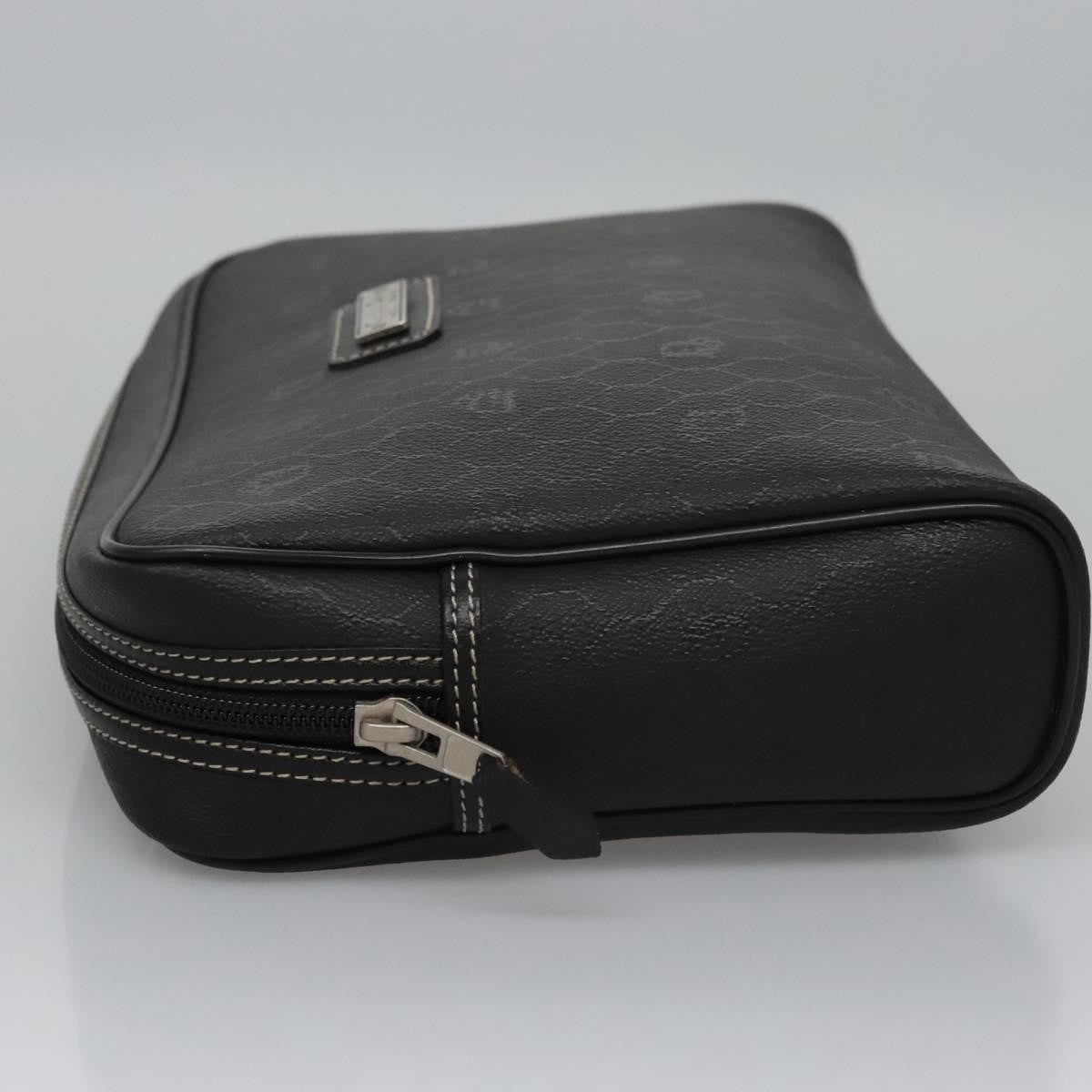 Christian Dior Vintage Honeycomb Zip Coated Canvas Black Canvas Clutche & Pouche Bag (Pre-Owned)