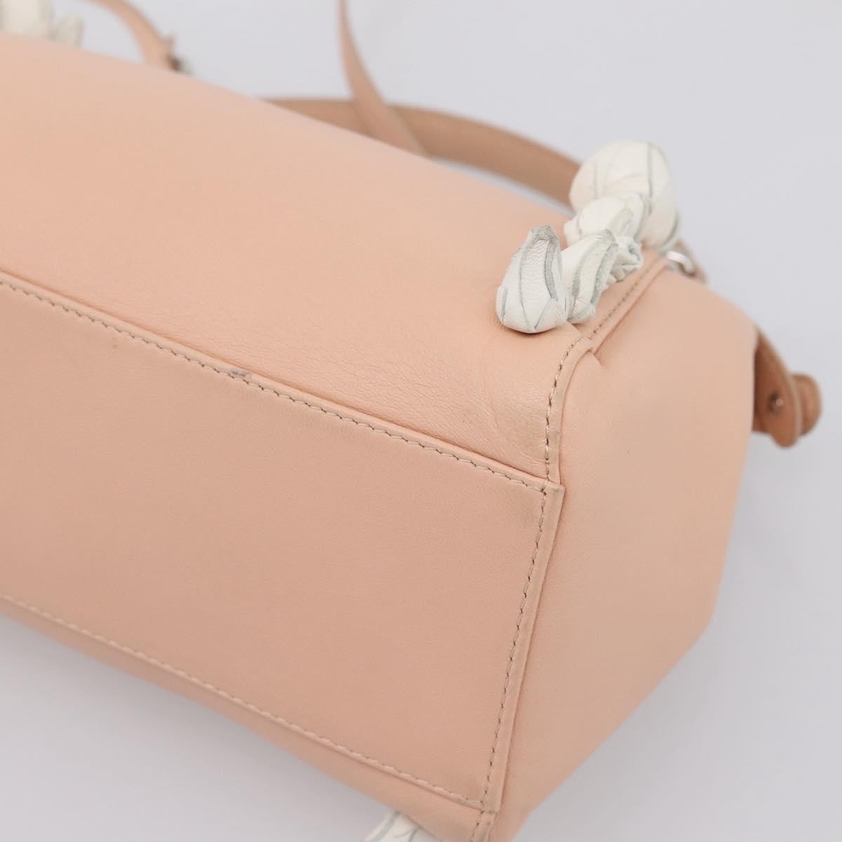 Fendi Rosebud Peekaboo Iconic Leather With Applique Pink Leather Handbag (Pre-Owned)