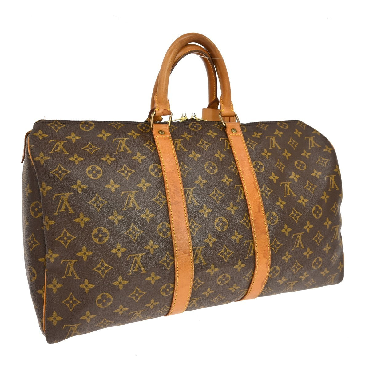 Louis Vuitton Keepall Monogram Brown Canvas Travel Bag Bag (Pre-Owned)