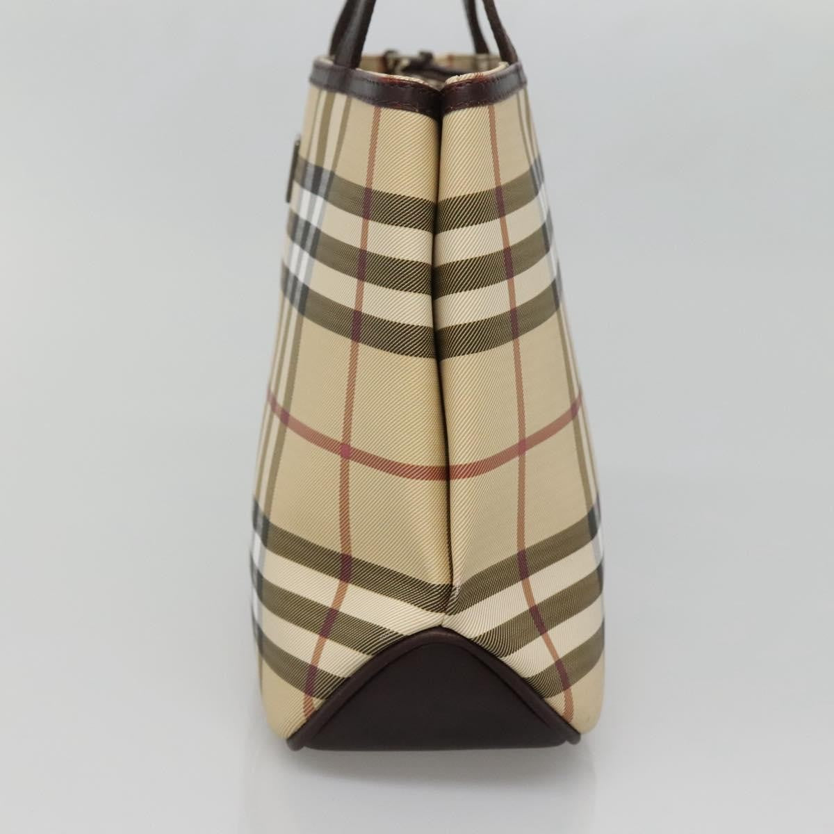 Burberry Nova Check Nova Check Canvas Beige Canvas Handbag (Pre-Owned)