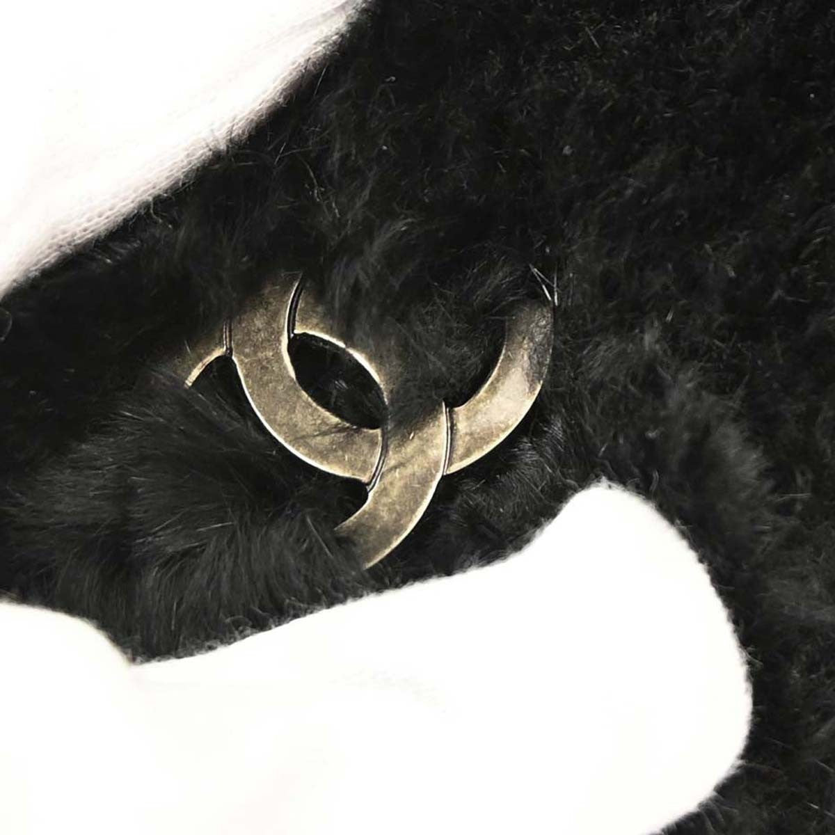 Chanel Chain Lapin Fur Black Rabbit Tote Bag Bag (Pre-Owned)