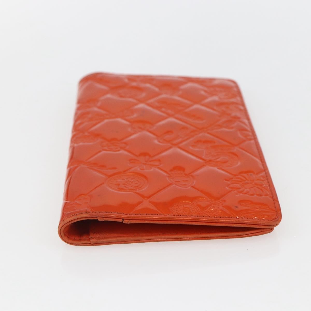 Chanel Lucky Symbols Yen Embossed Quilted Patent Orange Patent_Leather Wallets Accessory (Pre-Owned)