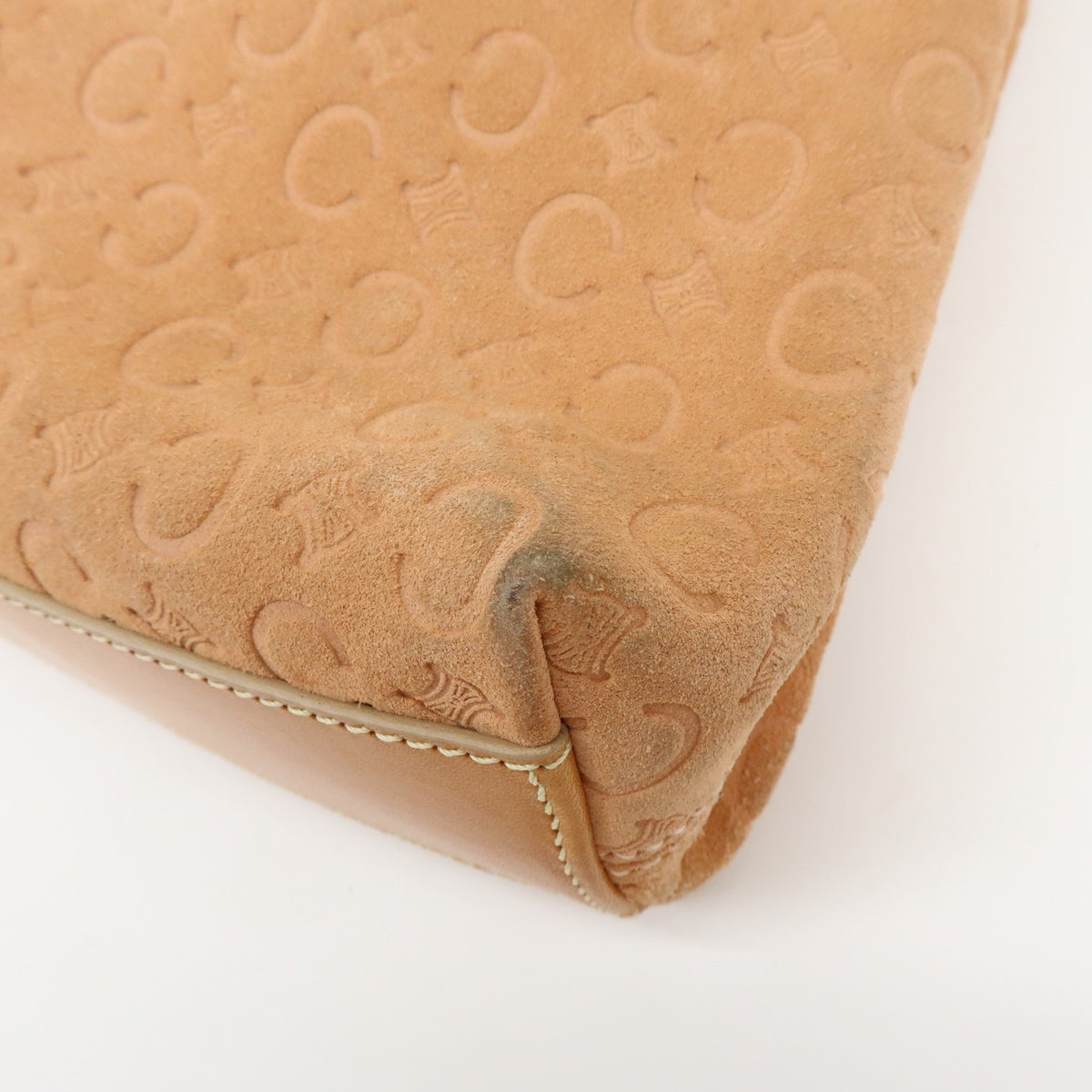 Celine C Macadam Suede Beige Suede Handbag (Pre-Owned)