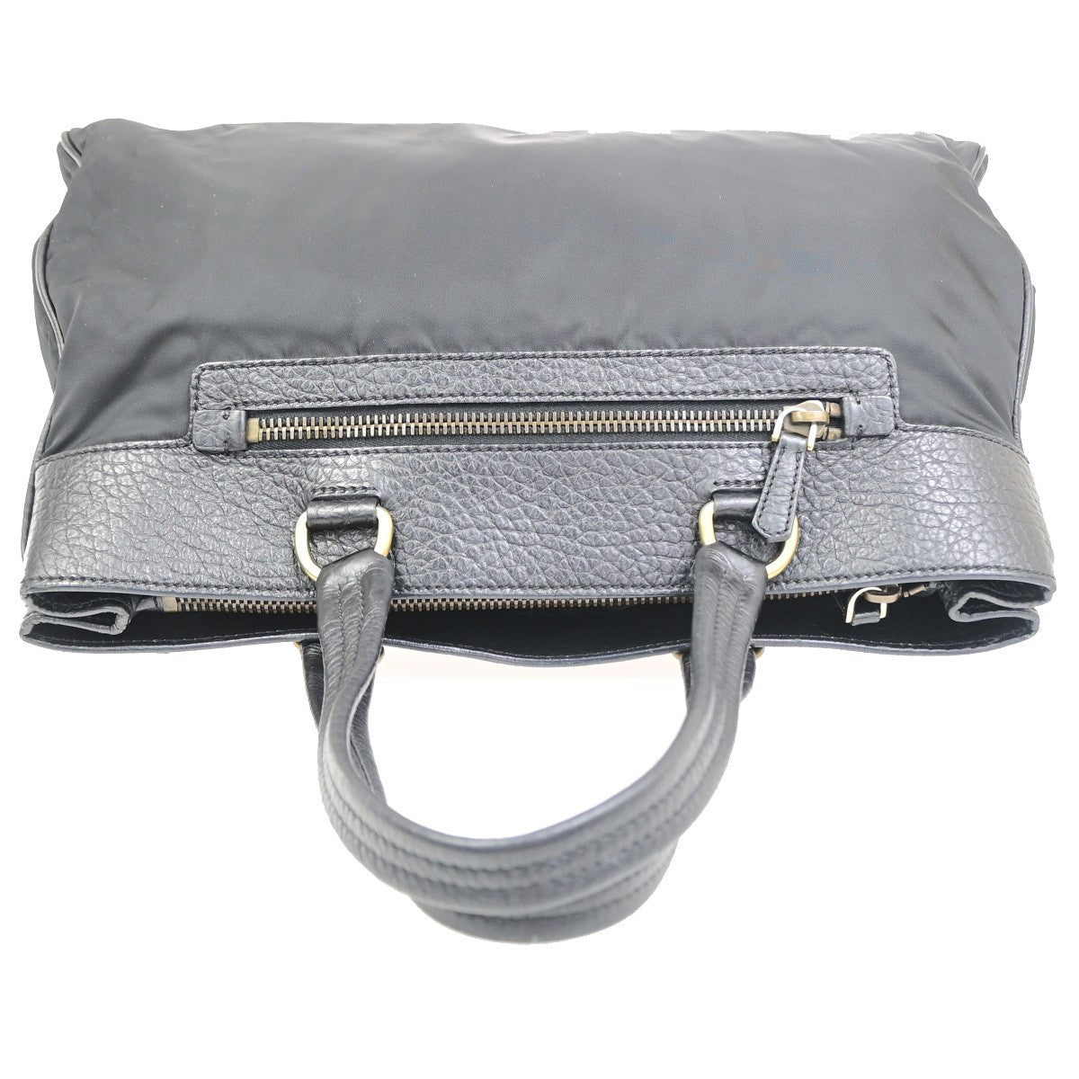 Prada Tessuto Tote Nylon And Leather Black Nylon Handbag (Pre-Owned)