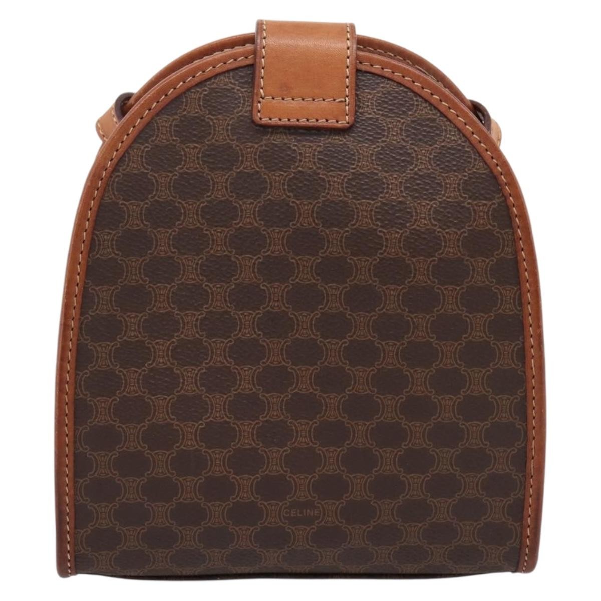 Celine Macadam Shoulder Canvas Brown Canvas Crossbody Bag Bag (Pre-Owned)