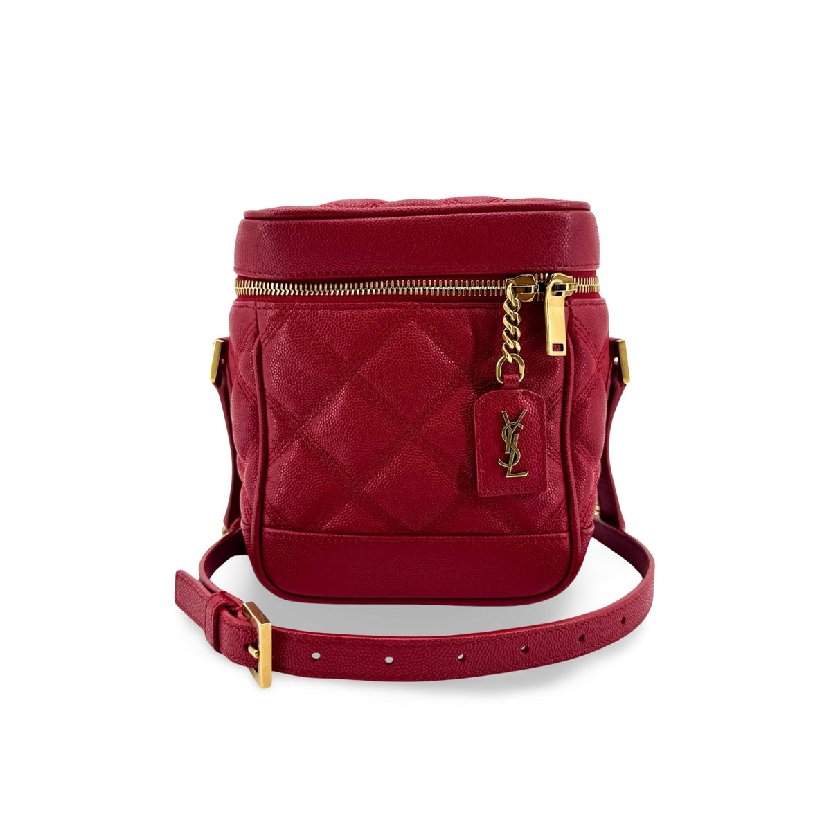 Saint Laurent 80'S Vanity Quilted Leather Red Leather Handbag (Pre-Owned)