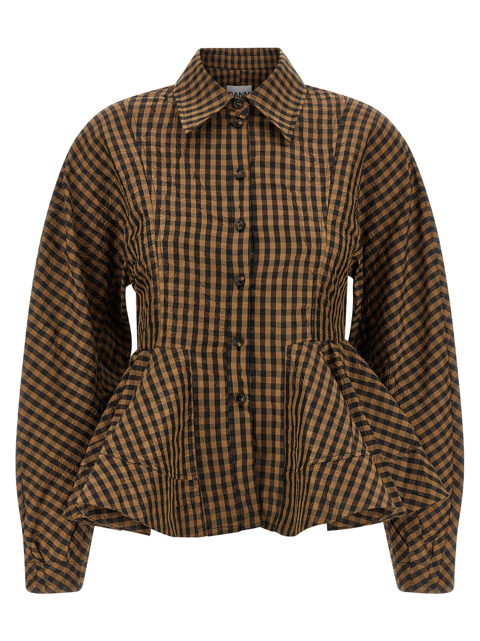 Ganni Women's Crinckled Taffetà Blouse