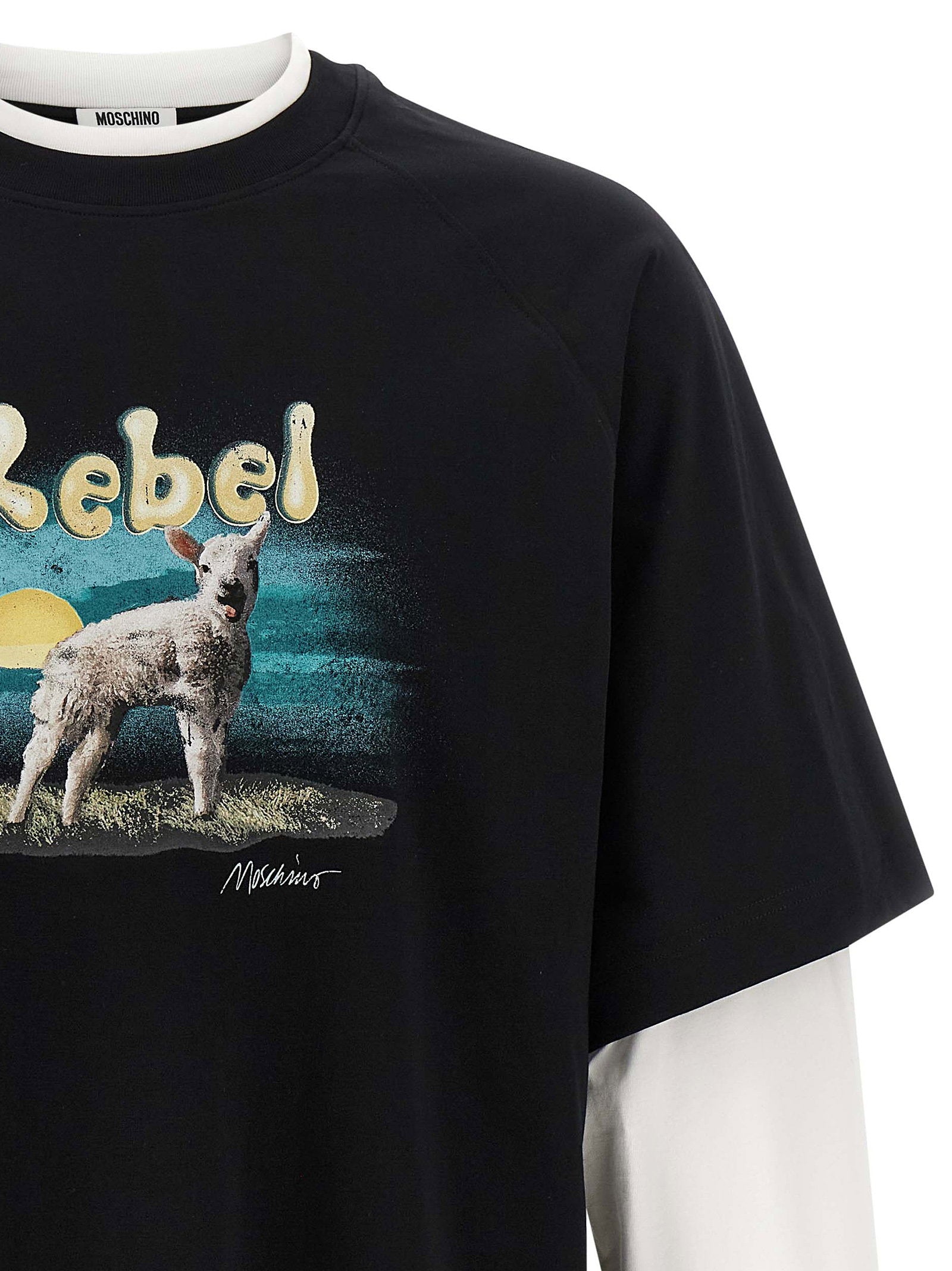 Moschino Men's Double Layer Rebel T-Shirt