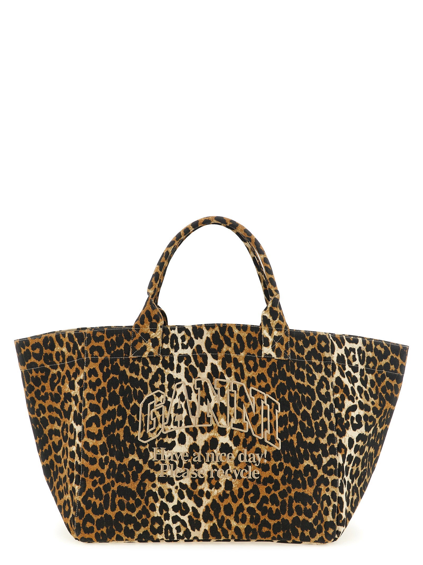 Ganni Women's Leopard Xxl Shopping Bag