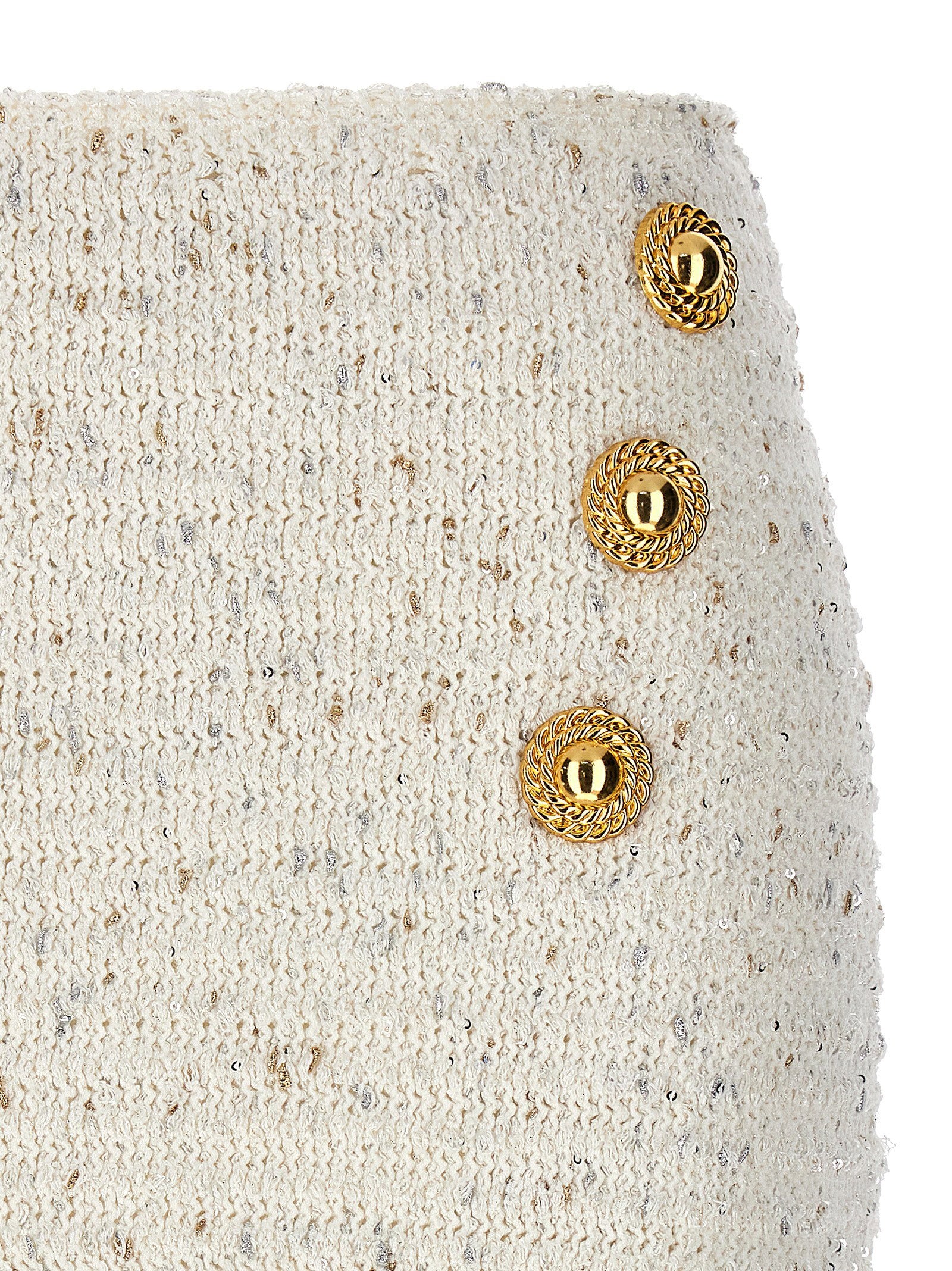 Balmain Women's Fringed Tweed Skirt