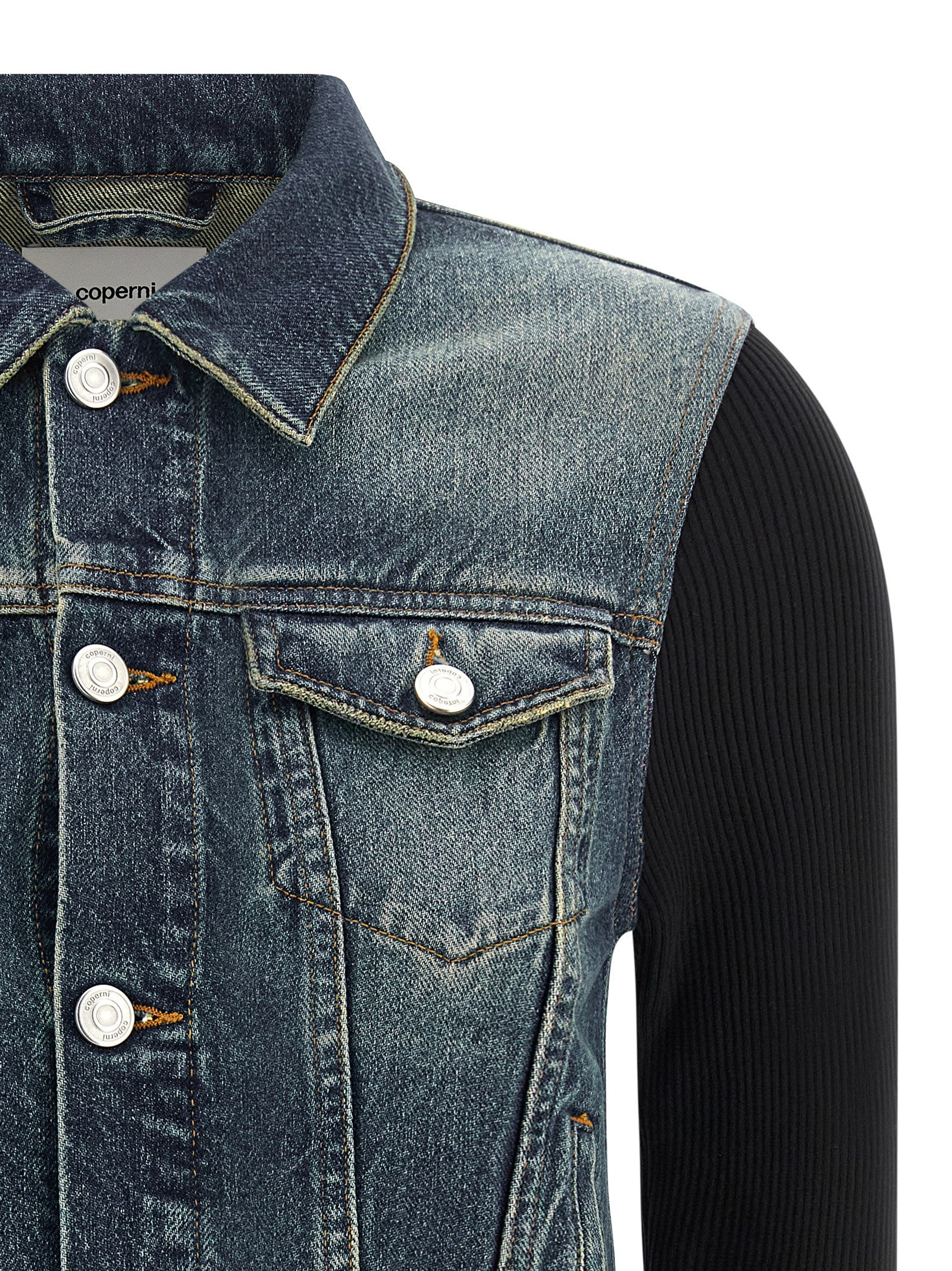 Coperni Women's Hybrid Rib Denim Jacket