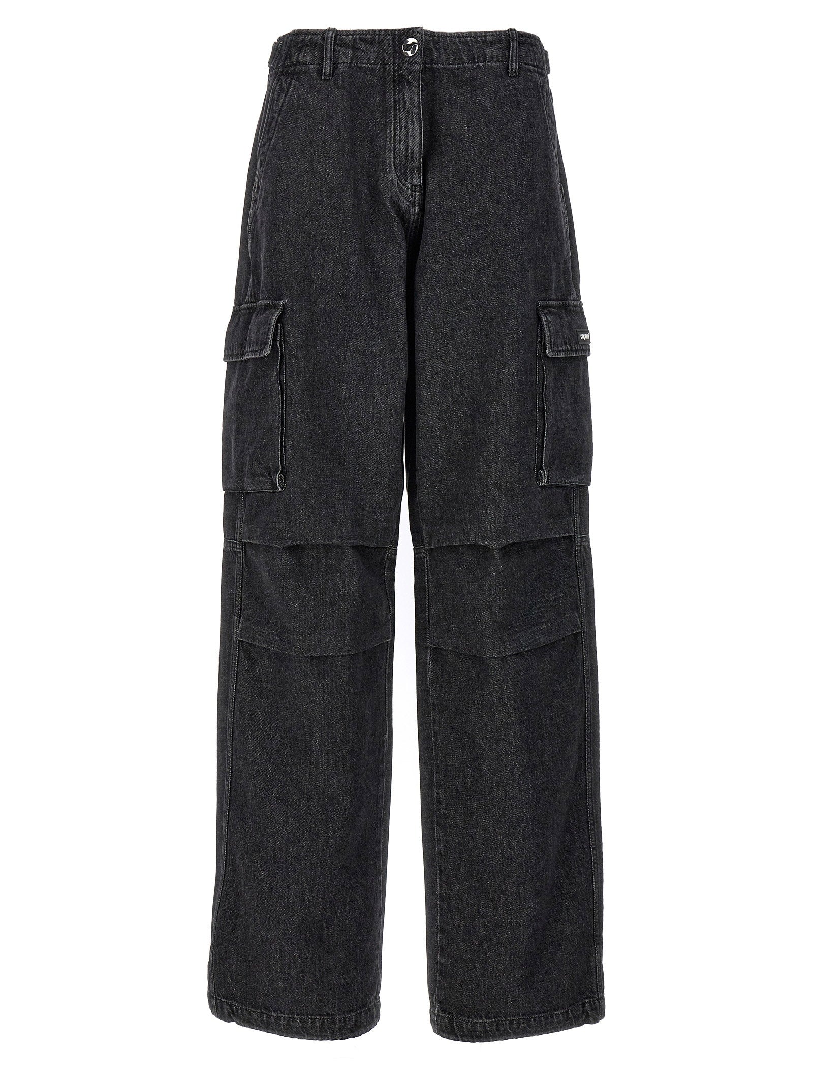 Coperni Women's Denim Wide Leg Cargo Jeans