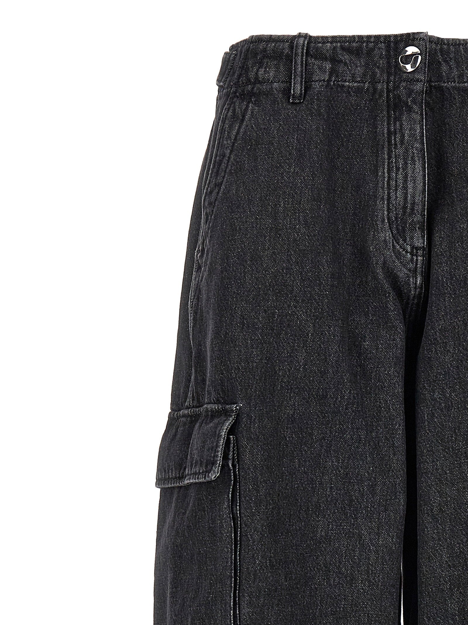 Coperni Women's Denim Wide Leg Cargo Jeans