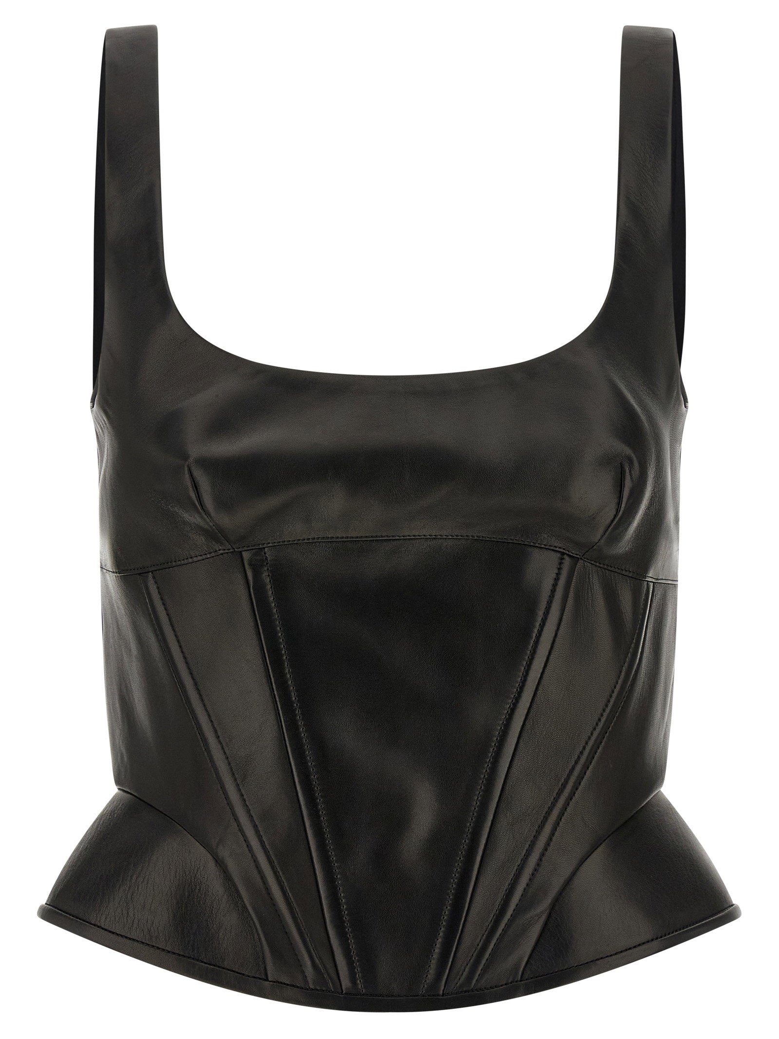 Ermanno Scervino Women's Peplos Leather Top
