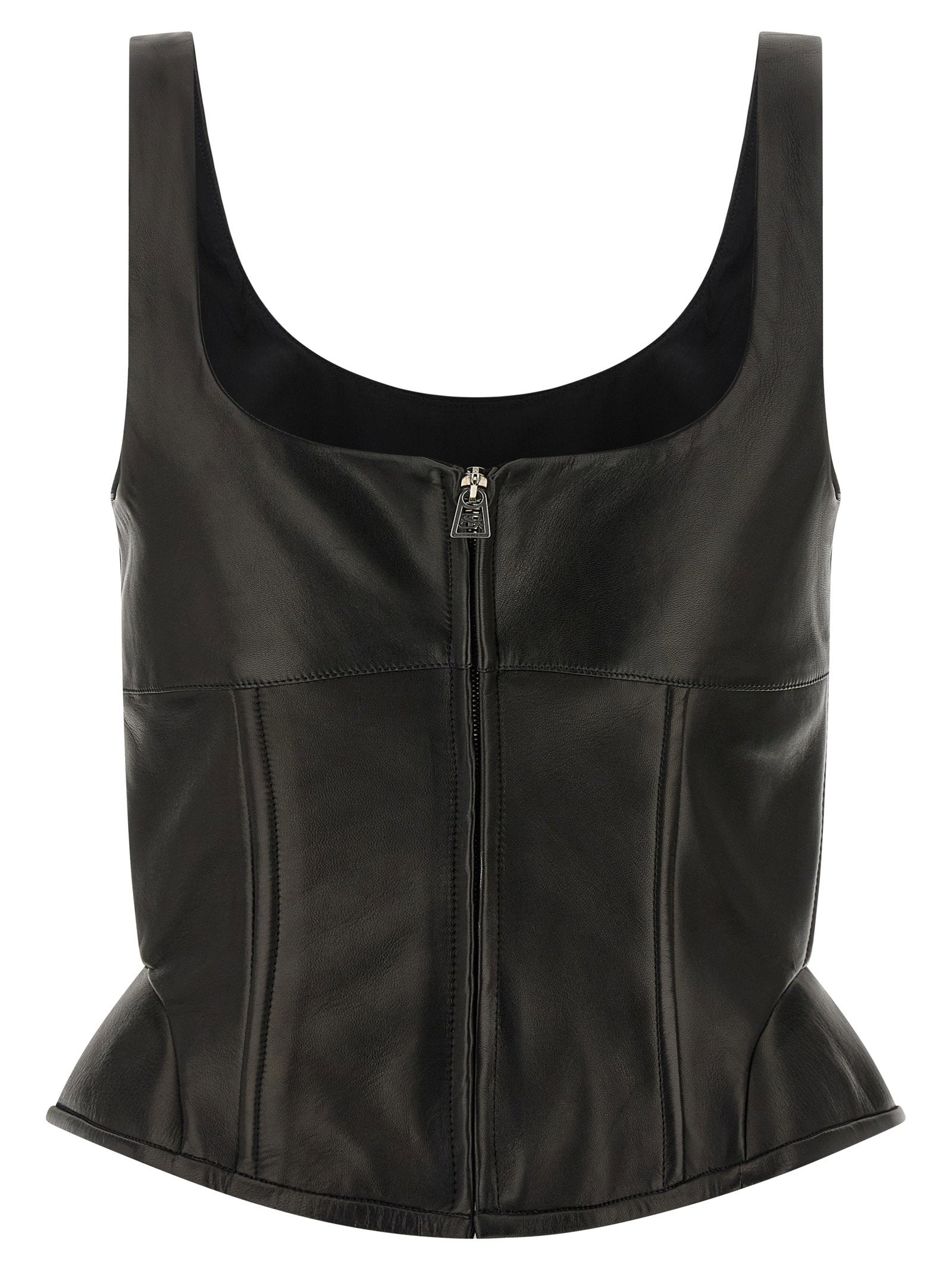 Ermanno Scervino Women's Peplos Leather Top