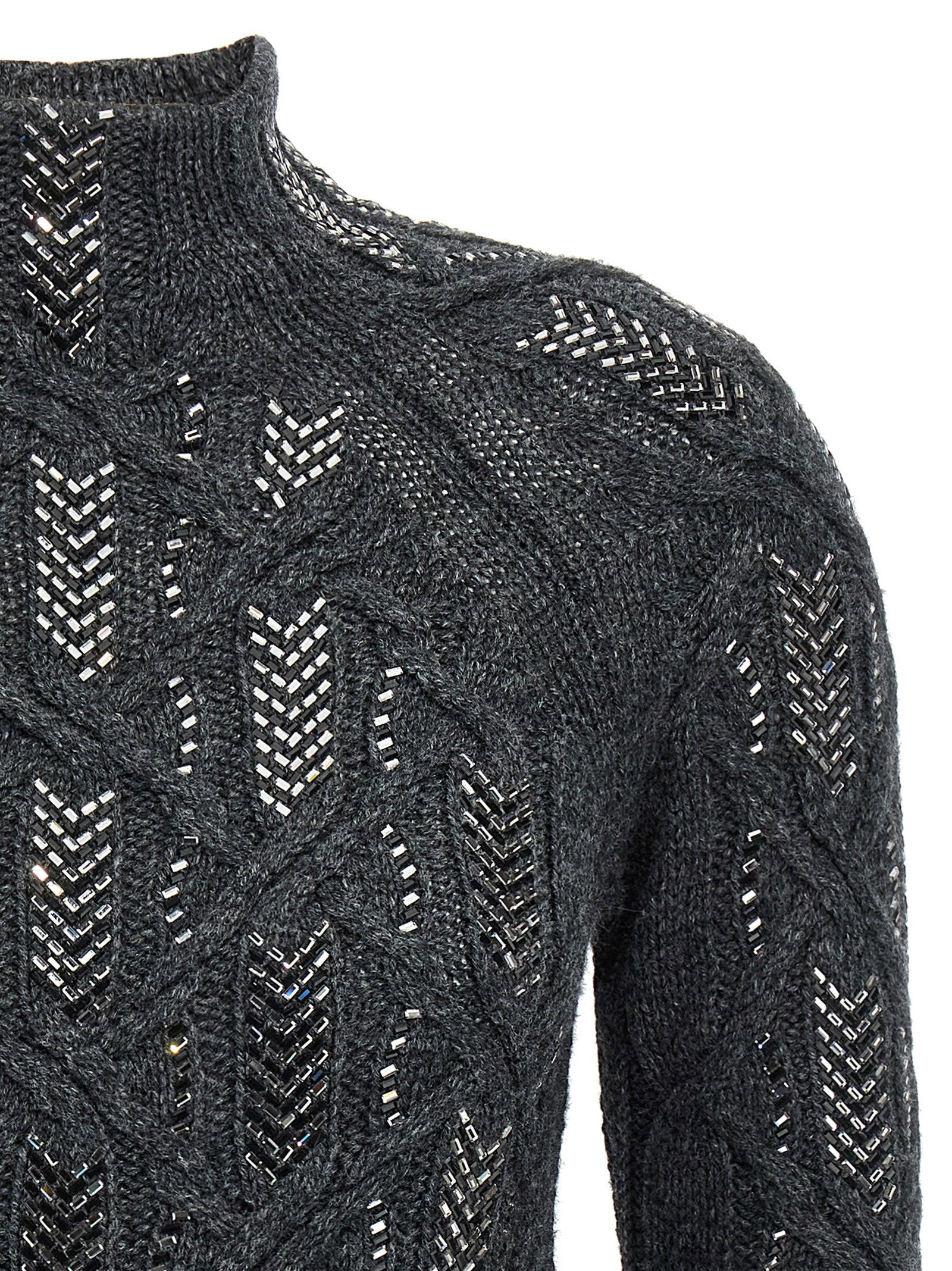 Ermanno Scervino Women's Crystal Braid Sweater