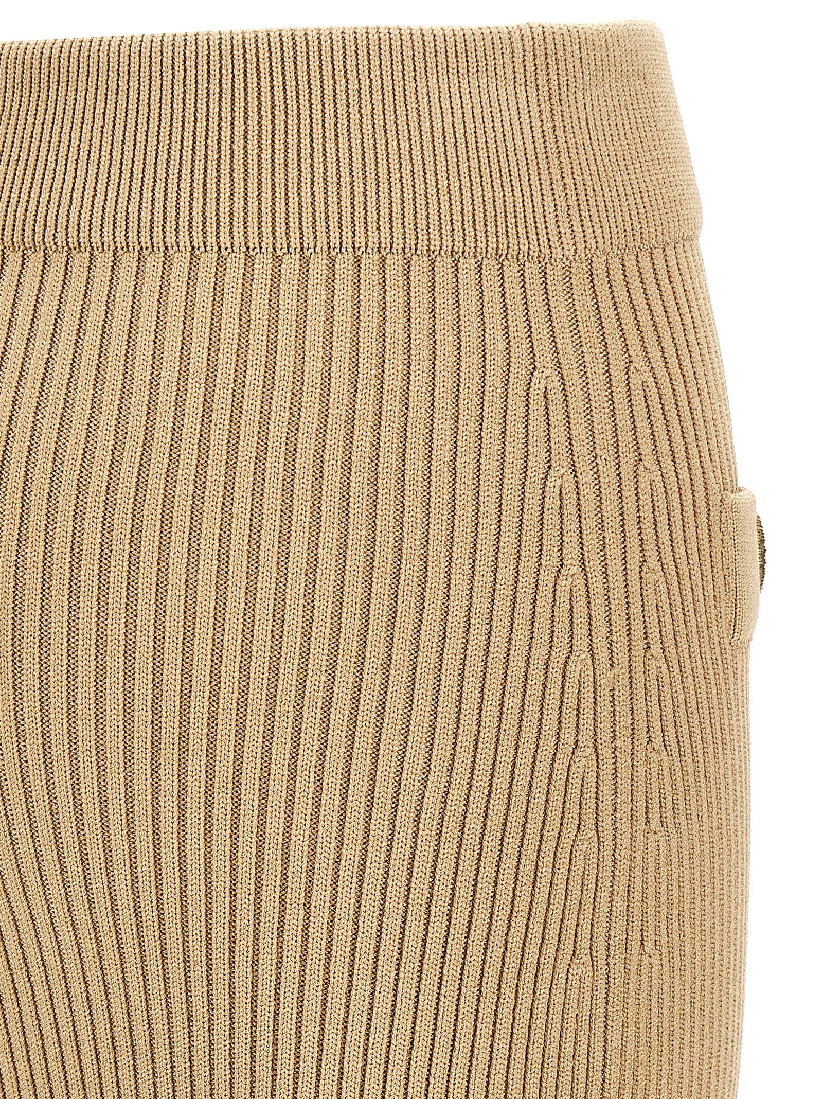Balmain Women's Ribbed Midi Skirt