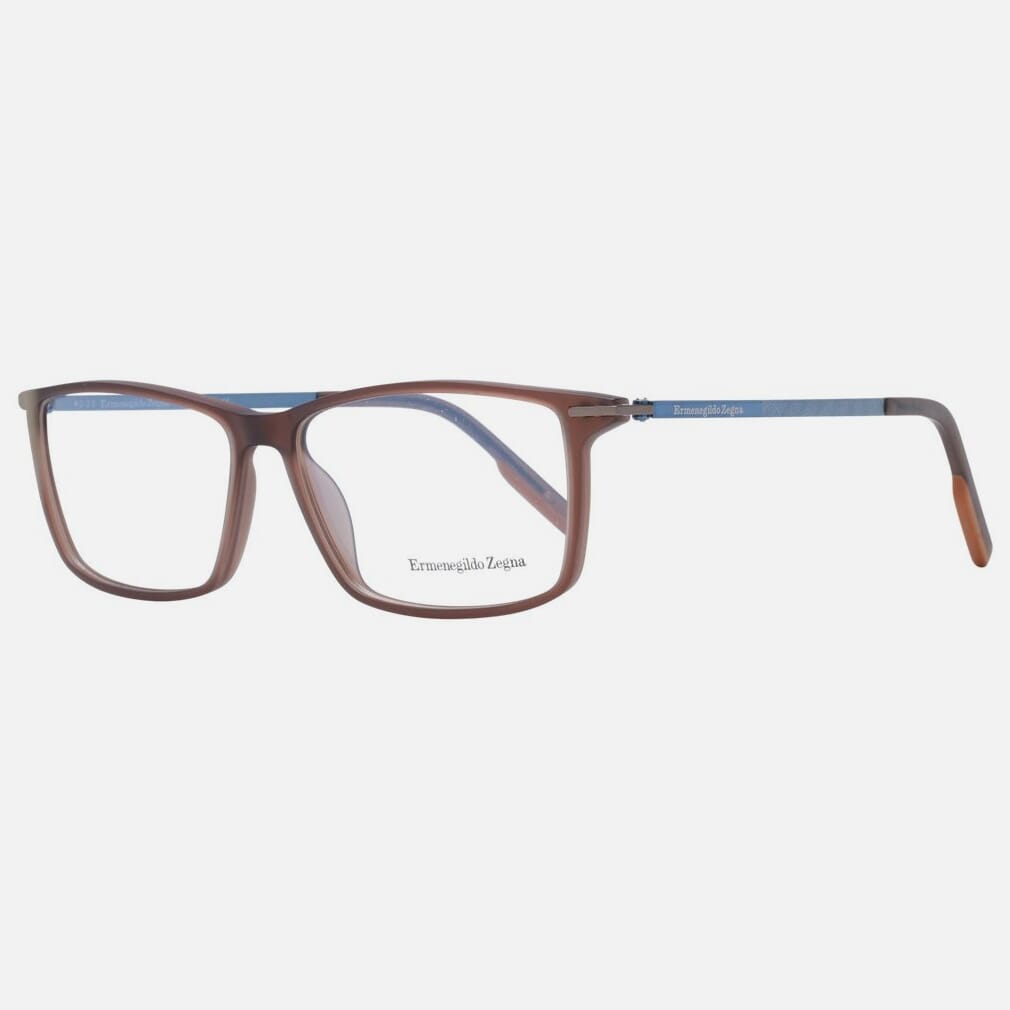 Ermenegildo Zegna Brown Plastic Glasses Men's (Frames)