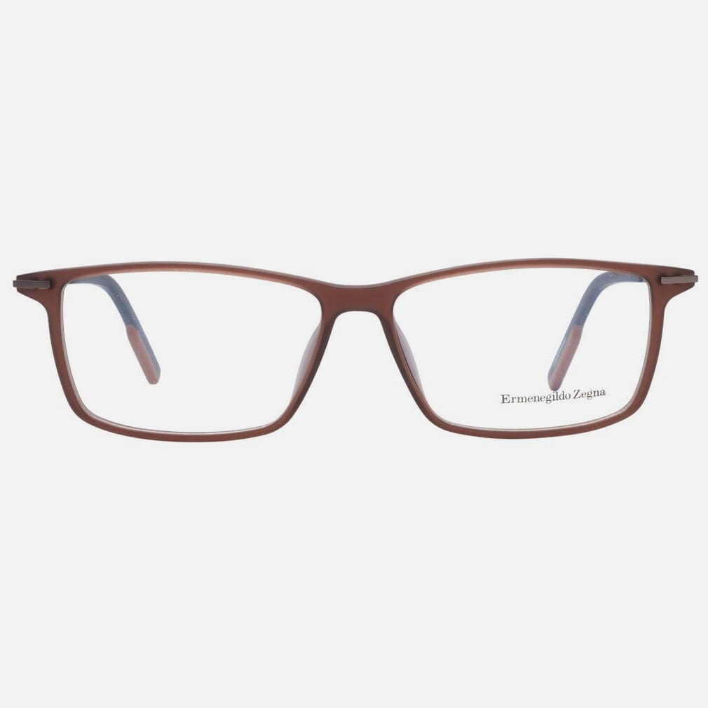 Ermenegildo Zegna Brown Plastic Glasses Men's (Frames)