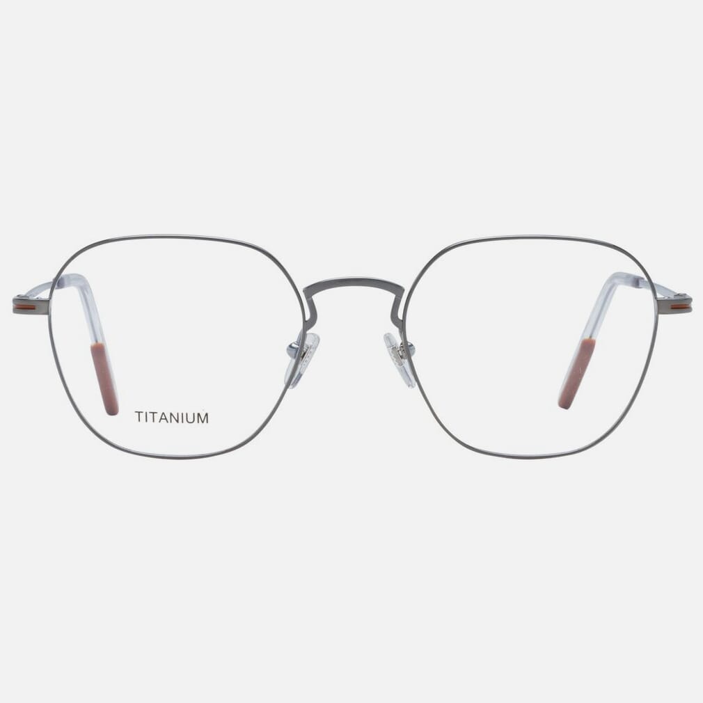 Ermenegildo Zegna Gray Titanium Glasses Men's (Frames)