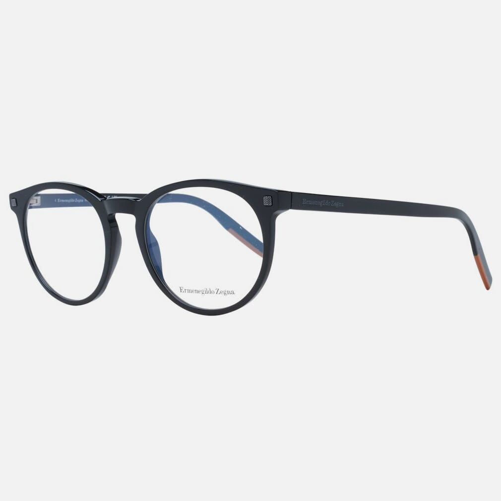 Ermenegildo Zegna Black Plastic Glasses Men's (Frames)