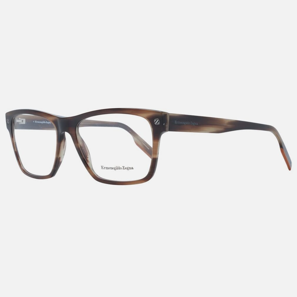 Ermenegildo Zegna Brown Plastic Glasses Men's (Frames)