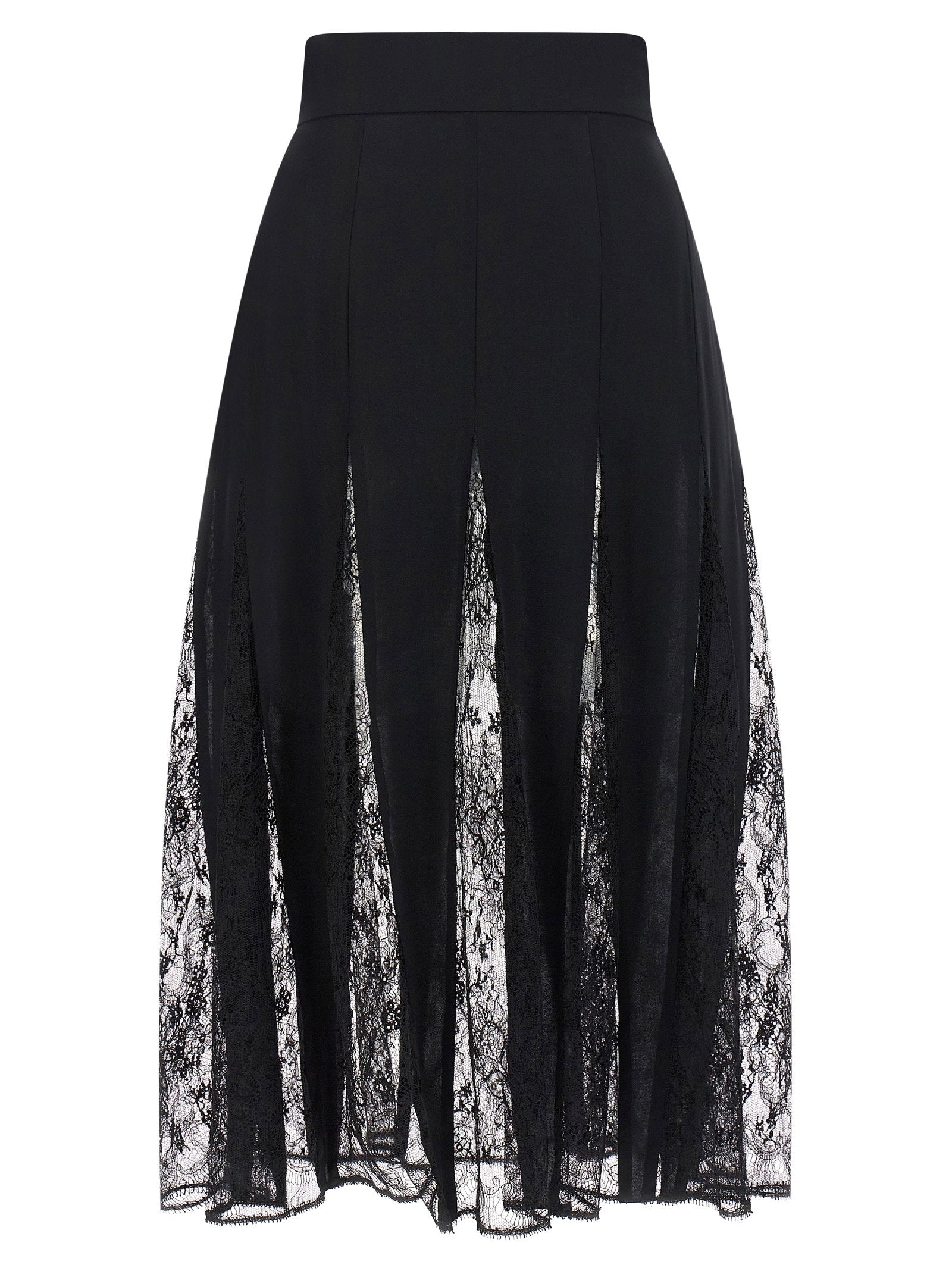 Dolce & Gabbana Women's Charmeuse Skirt With Lace