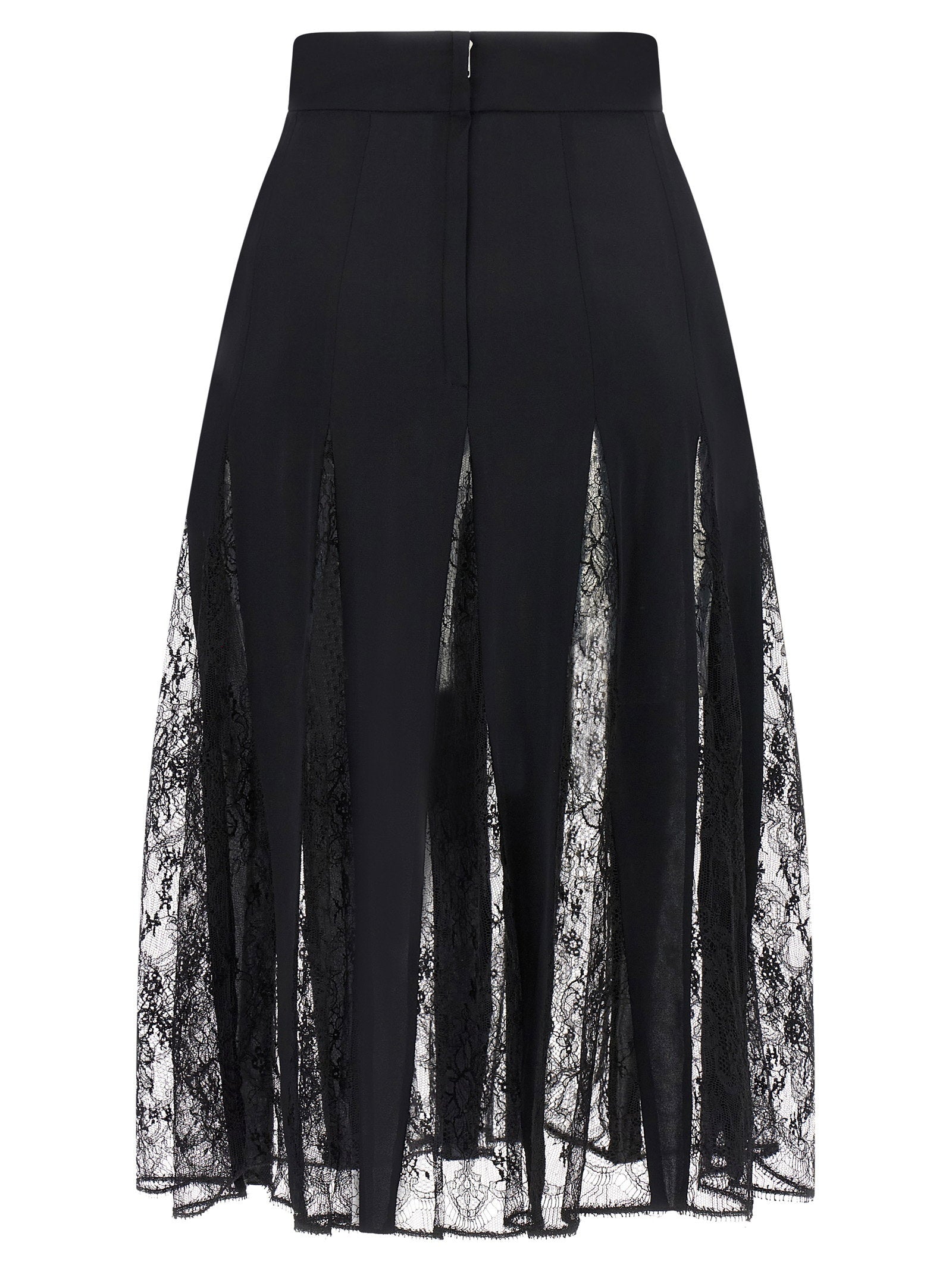 Dolce & Gabbana Women's Charmeuse Skirt With Lace