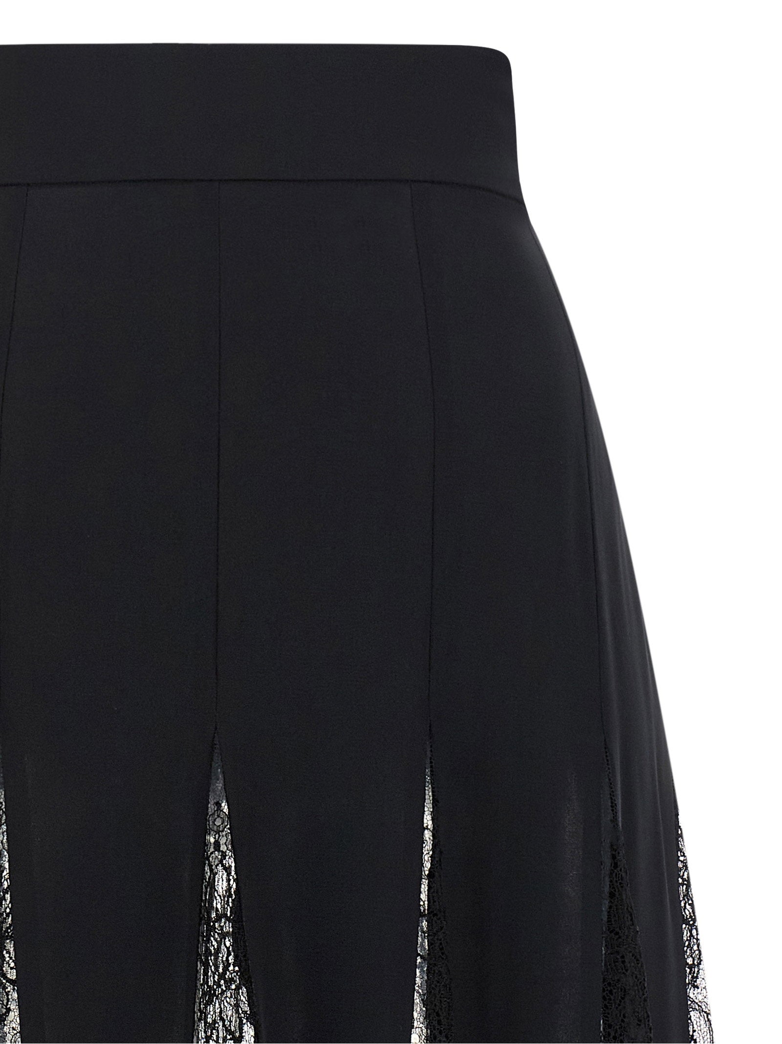 Dolce & Gabbana Women's Charmeuse Skirt With Lace