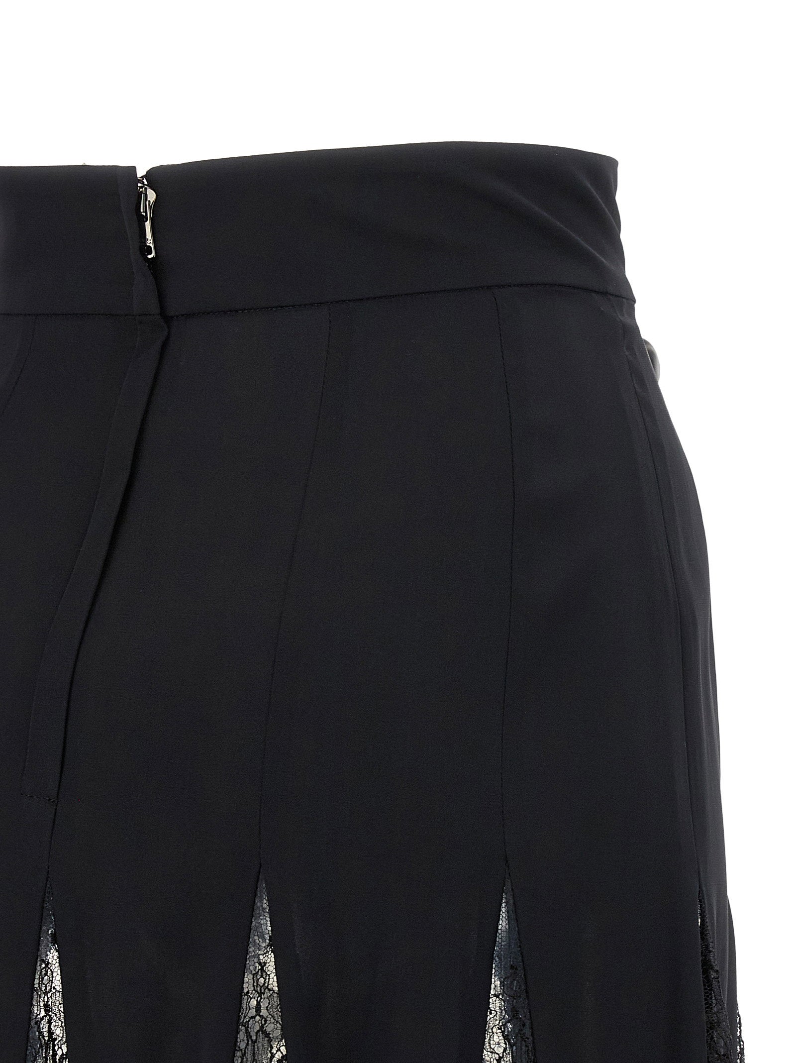 Dolce & Gabbana Women's Charmeuse Skirt With Lace